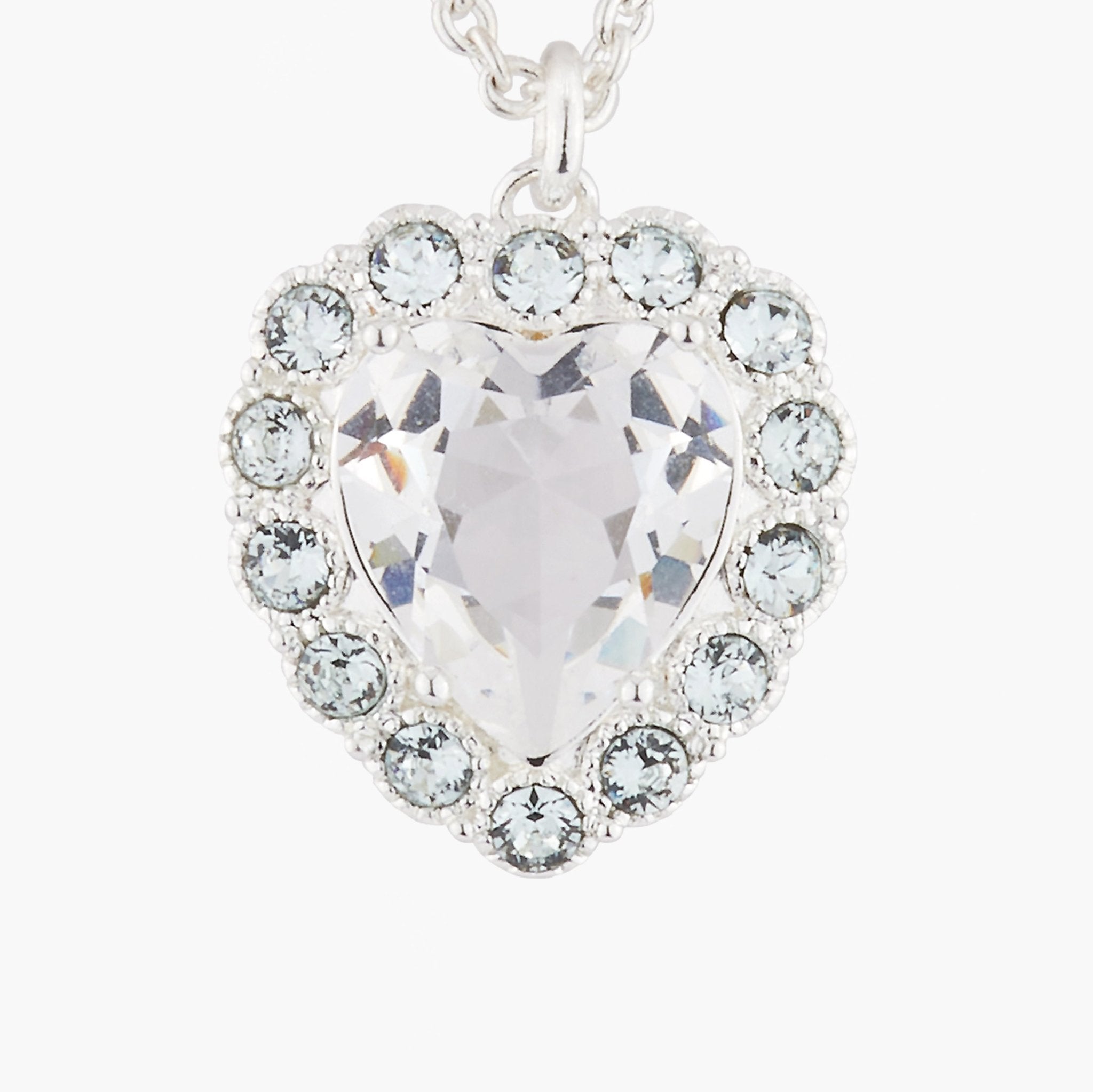 Heart And Crystals Pendant Necklace | Akjv3022 - Les Nereides