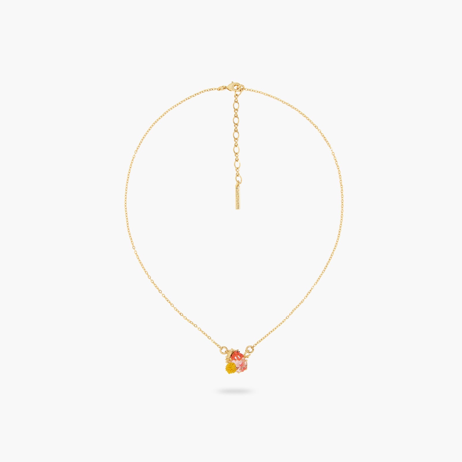 Hermit Crab And Light Pink Cut Crystal Stone Pendant Necklace | ATPR3041 - Les Nereides