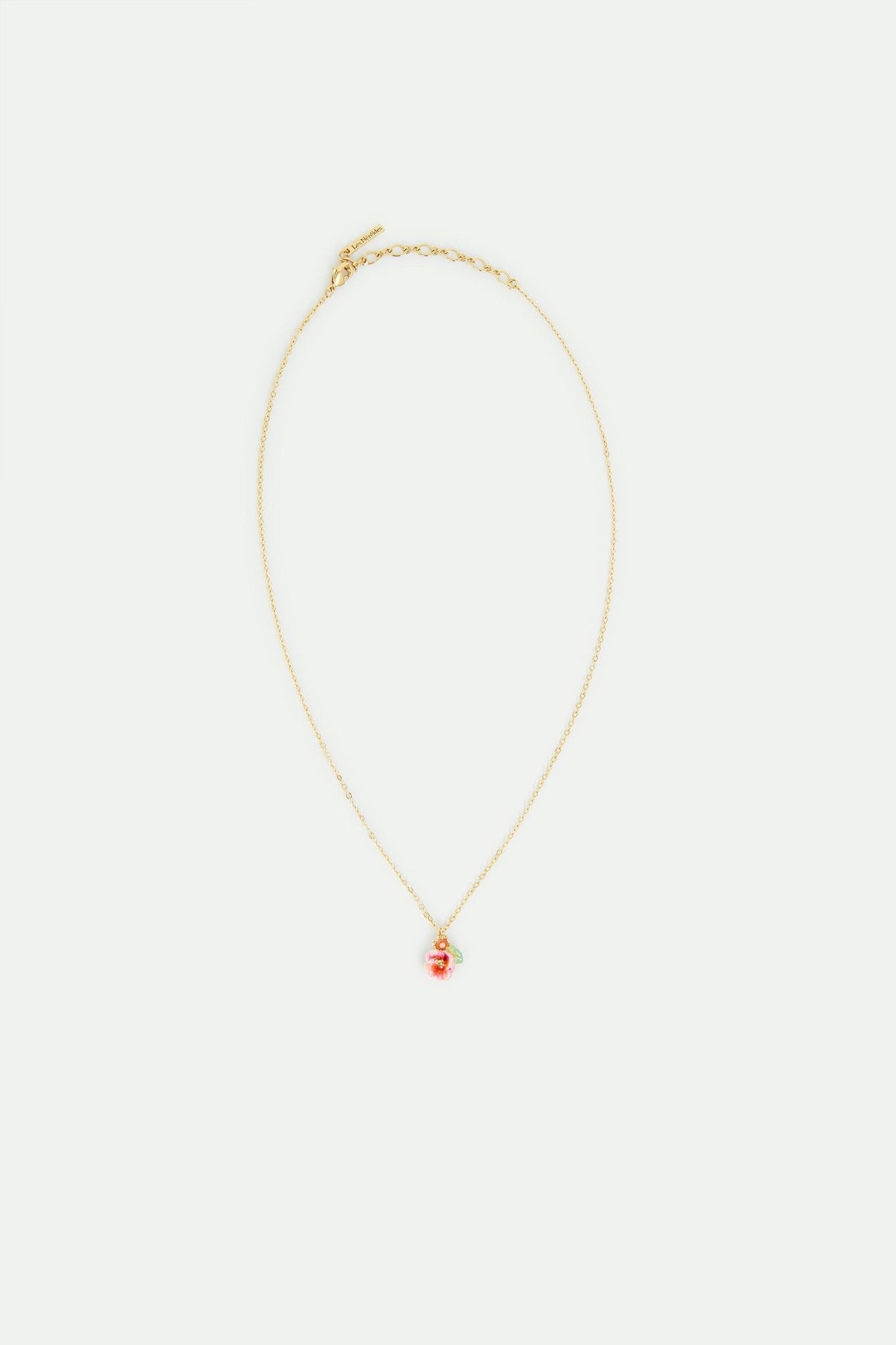 Hollyhock and faceted crystal pendant necklace | AVJH3041 - Les Nereides