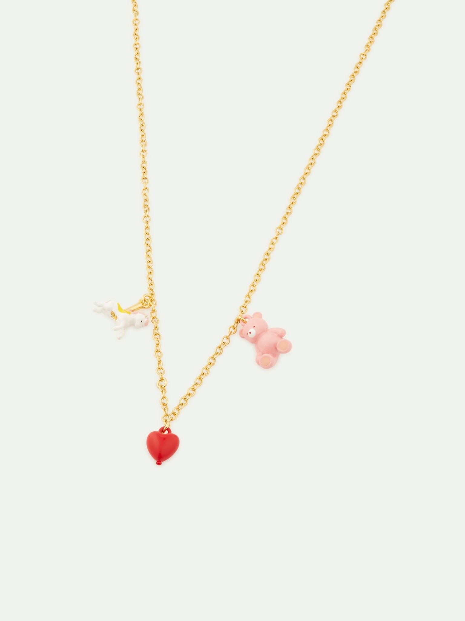 Horse, Heart And Teddy Bear Thin Necklace | AUTO3081 - Les Nereides
