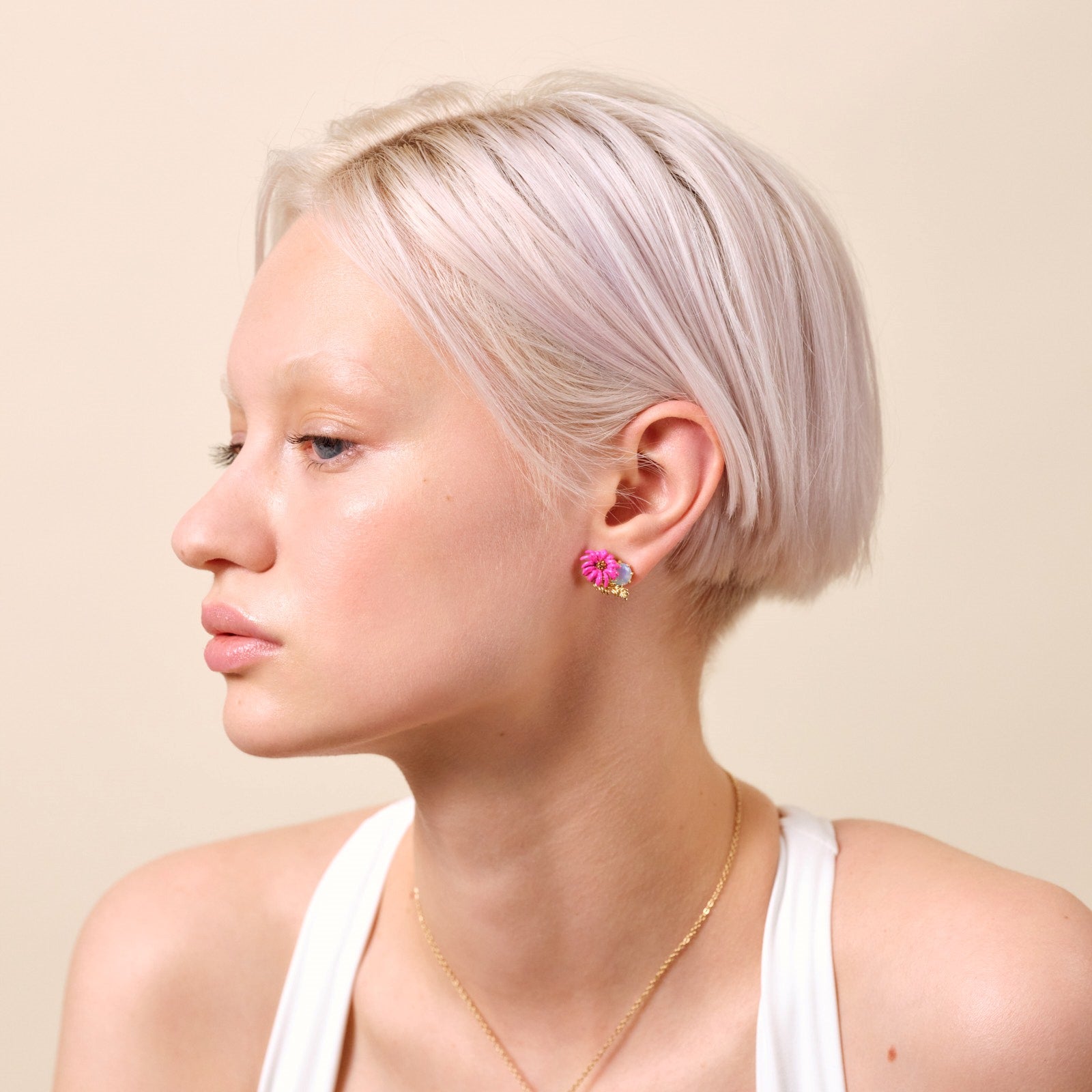 Imaginary Flower And Crystal Earrings | ATFI1051 - Les Nereides