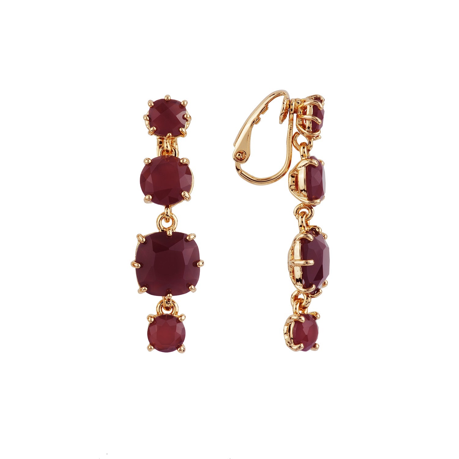 La Diamantine 4 Stones Aurore Purple Earrings | ACLD1201 - Les Nereides