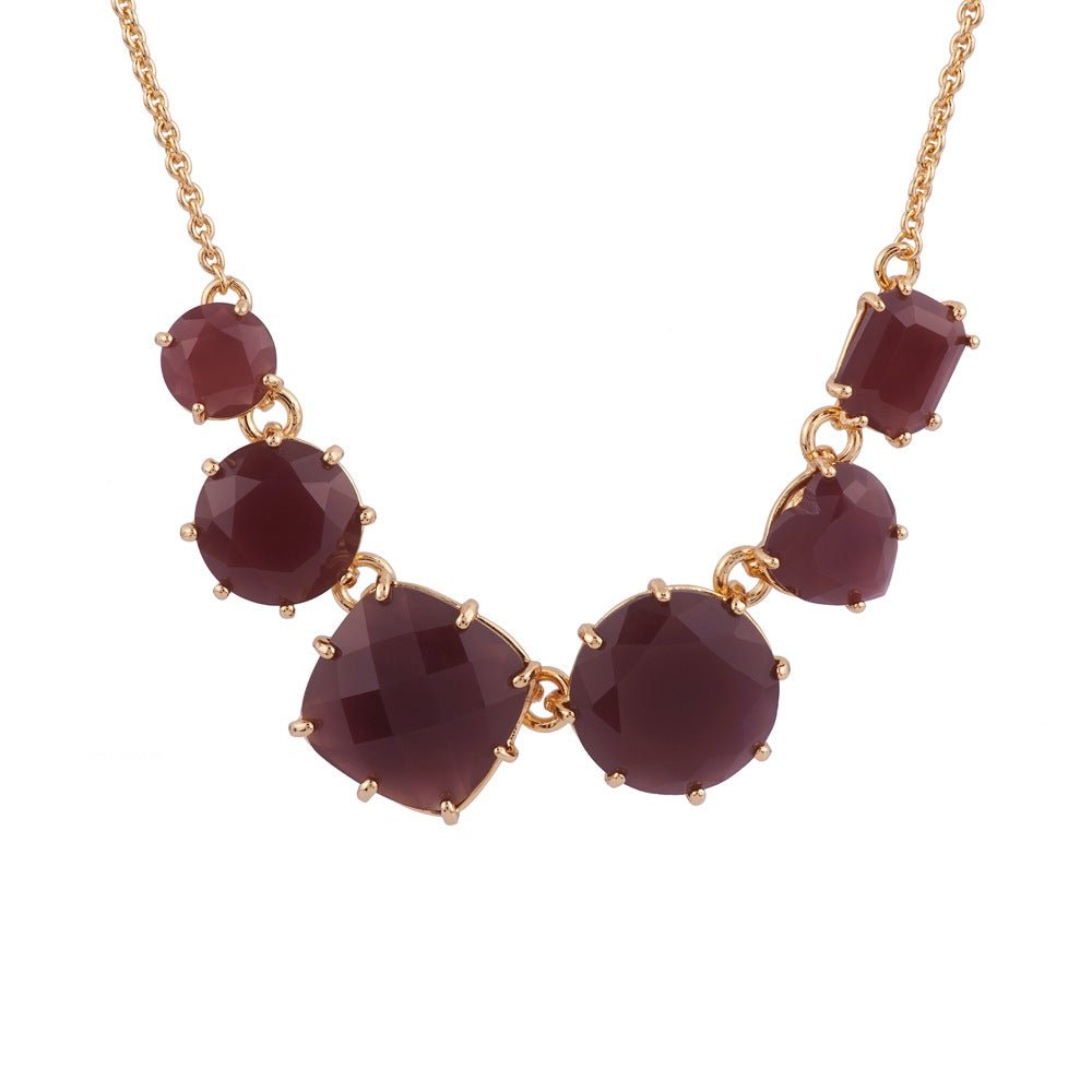 La Diamantine 6 Stones Aurore Purple Necklace | ACLD3311 - Les Nereides
