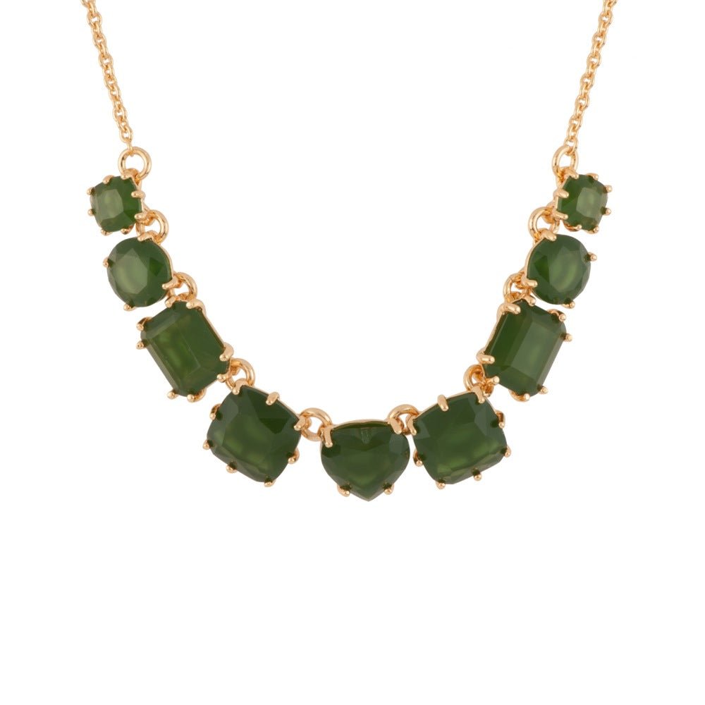 La Diamantine 9 Stones Forest Green Necklace | AELD3181 - Les Nereides