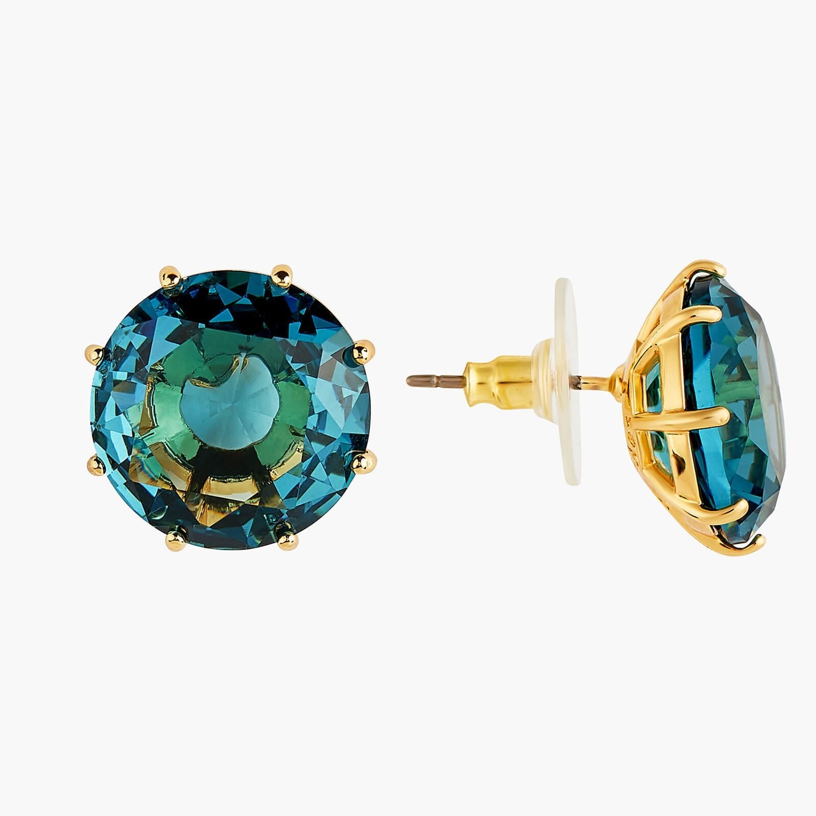 La Diamantine Acqua Azzurra Round Stone Earrings | ANLD140D/1 - Les Nereides