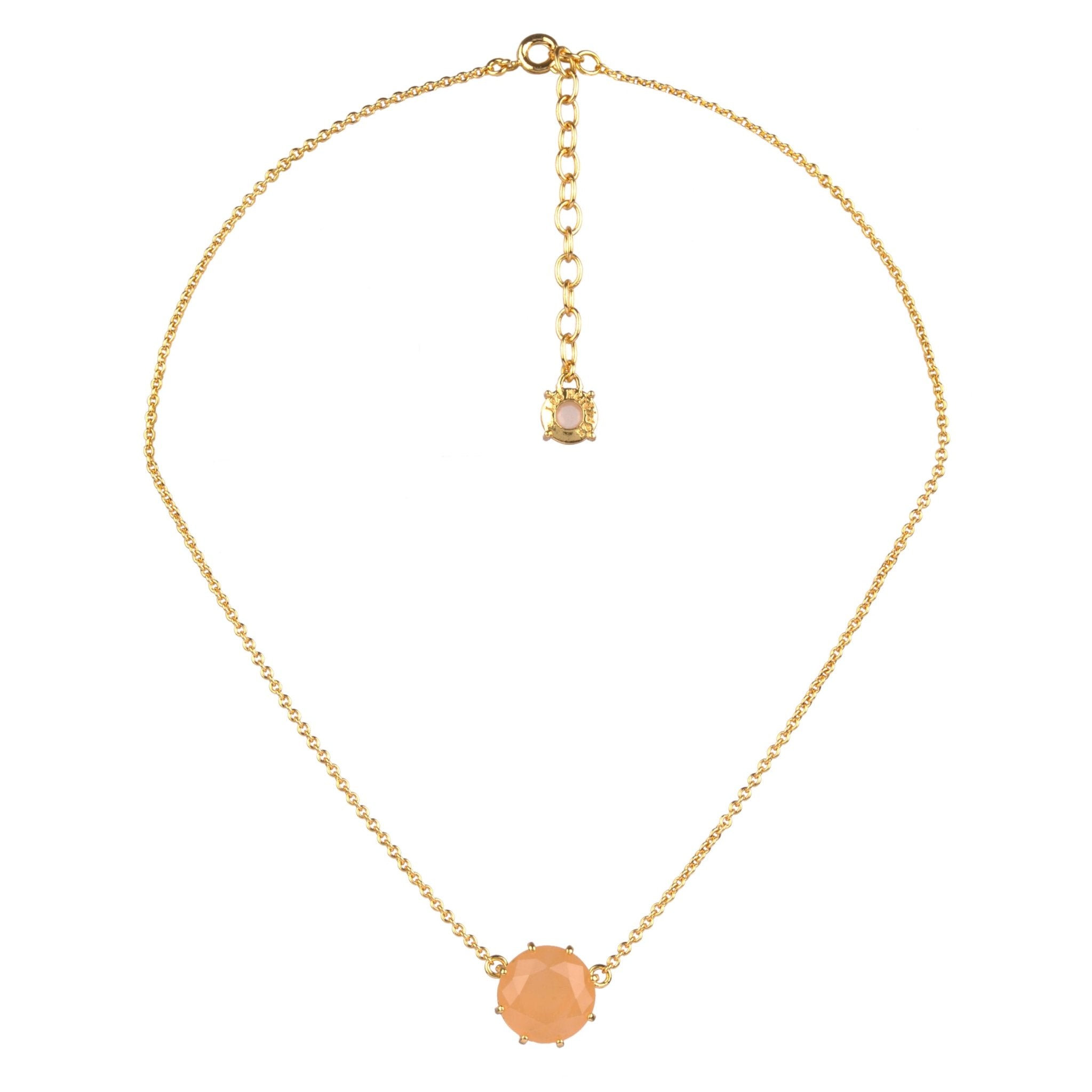 La Diamantine Round Stone Light Honey Necklace | ZLD3012 - Les Nereides