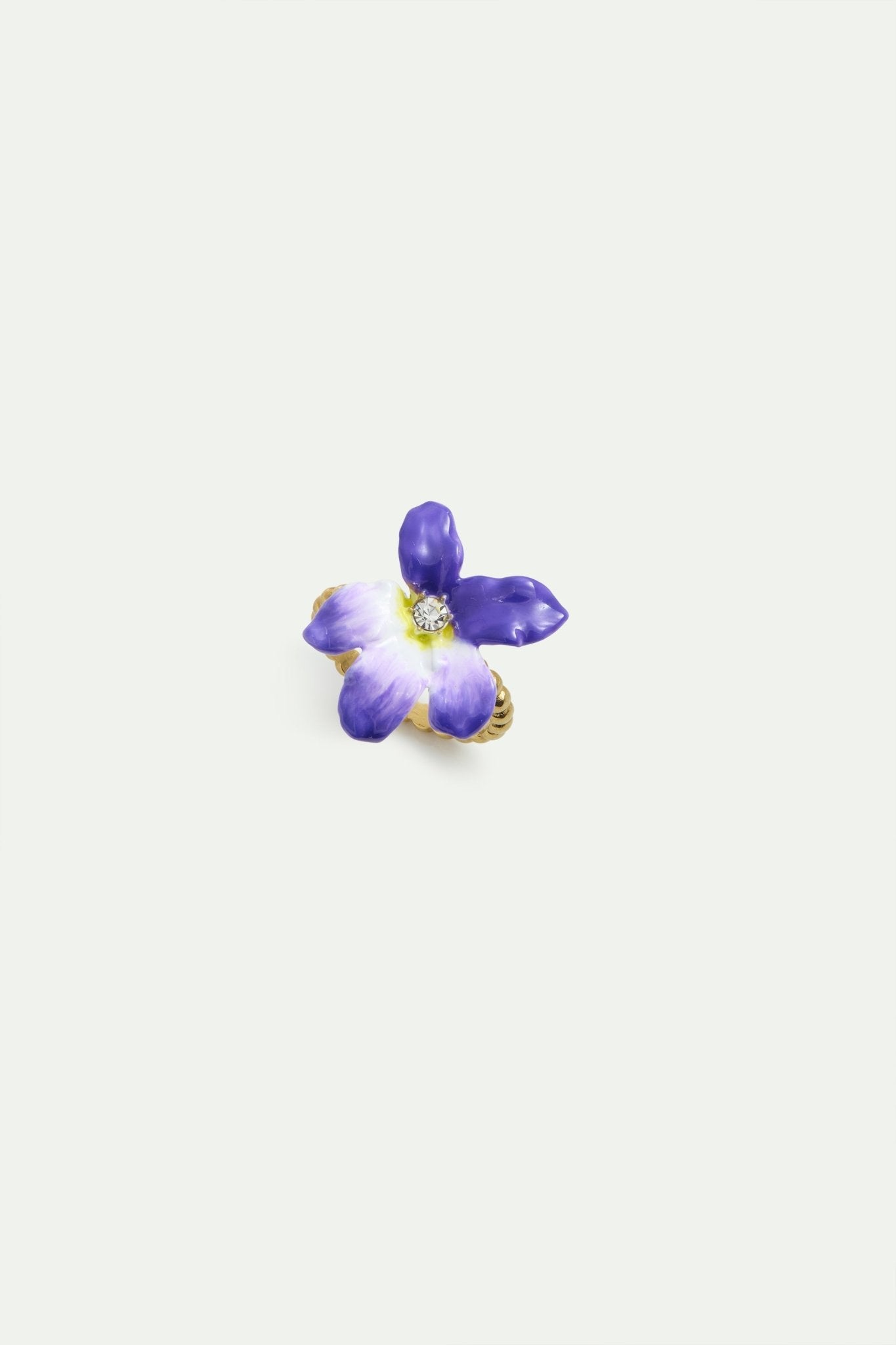 Large Violet And Faceted Crystal Adjustable Ring | AYCV6011 - Les Nereides