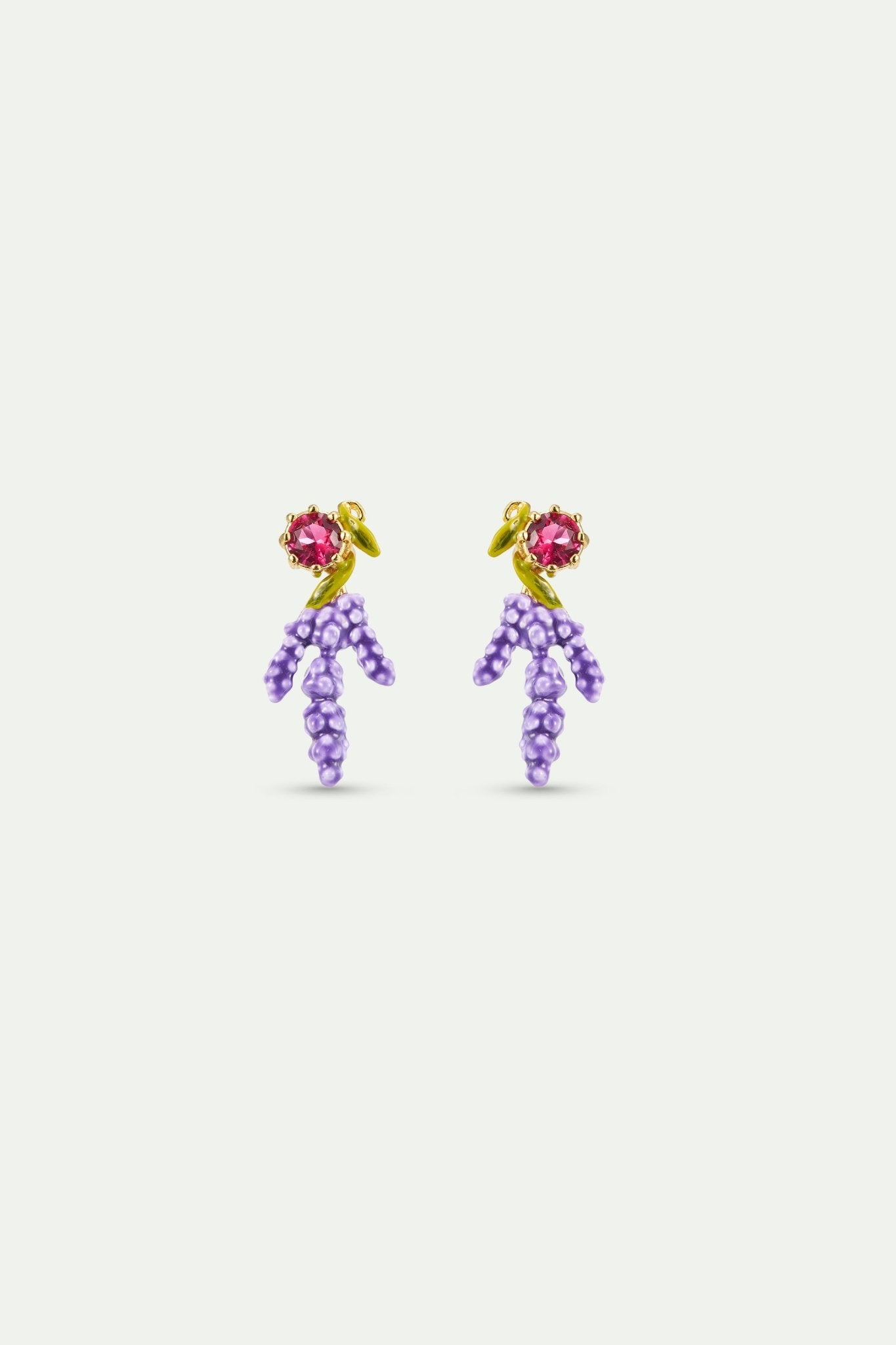 Lavender And Pink Stone Earrings | AXJP1161 - Les Nereides