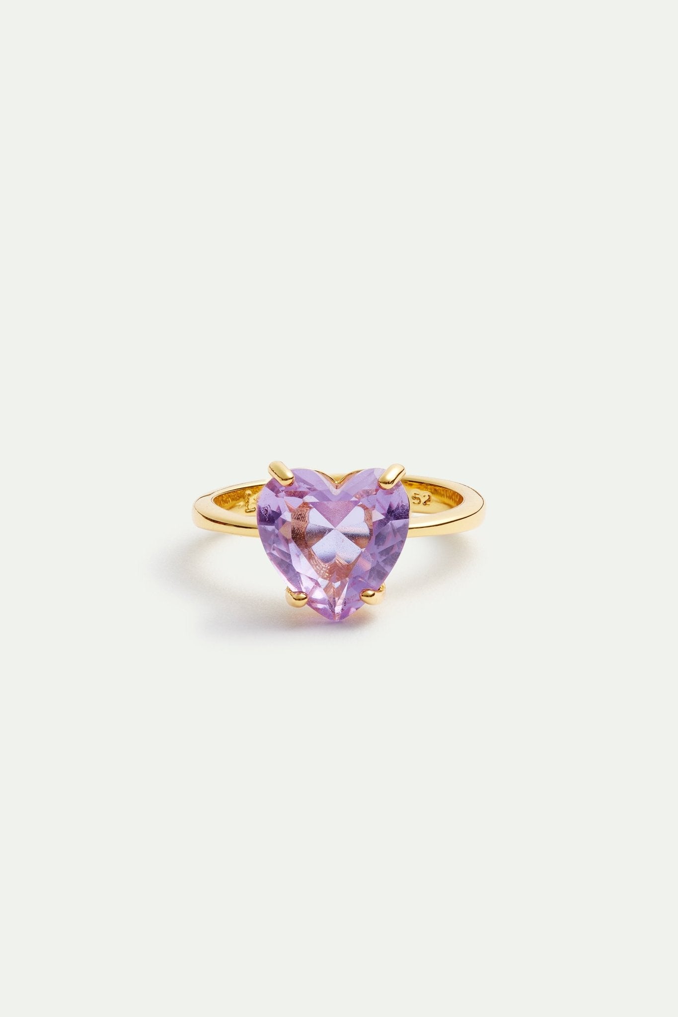 Lavender diamantine heart - shaped stone solitaire ring | AVLD6171 - Les Nereides