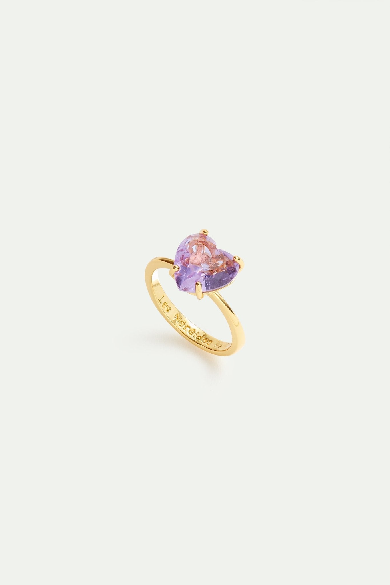 Lavender diamantine heart - shaped stone solitaire ring | AVLD6171 - Les Nereides