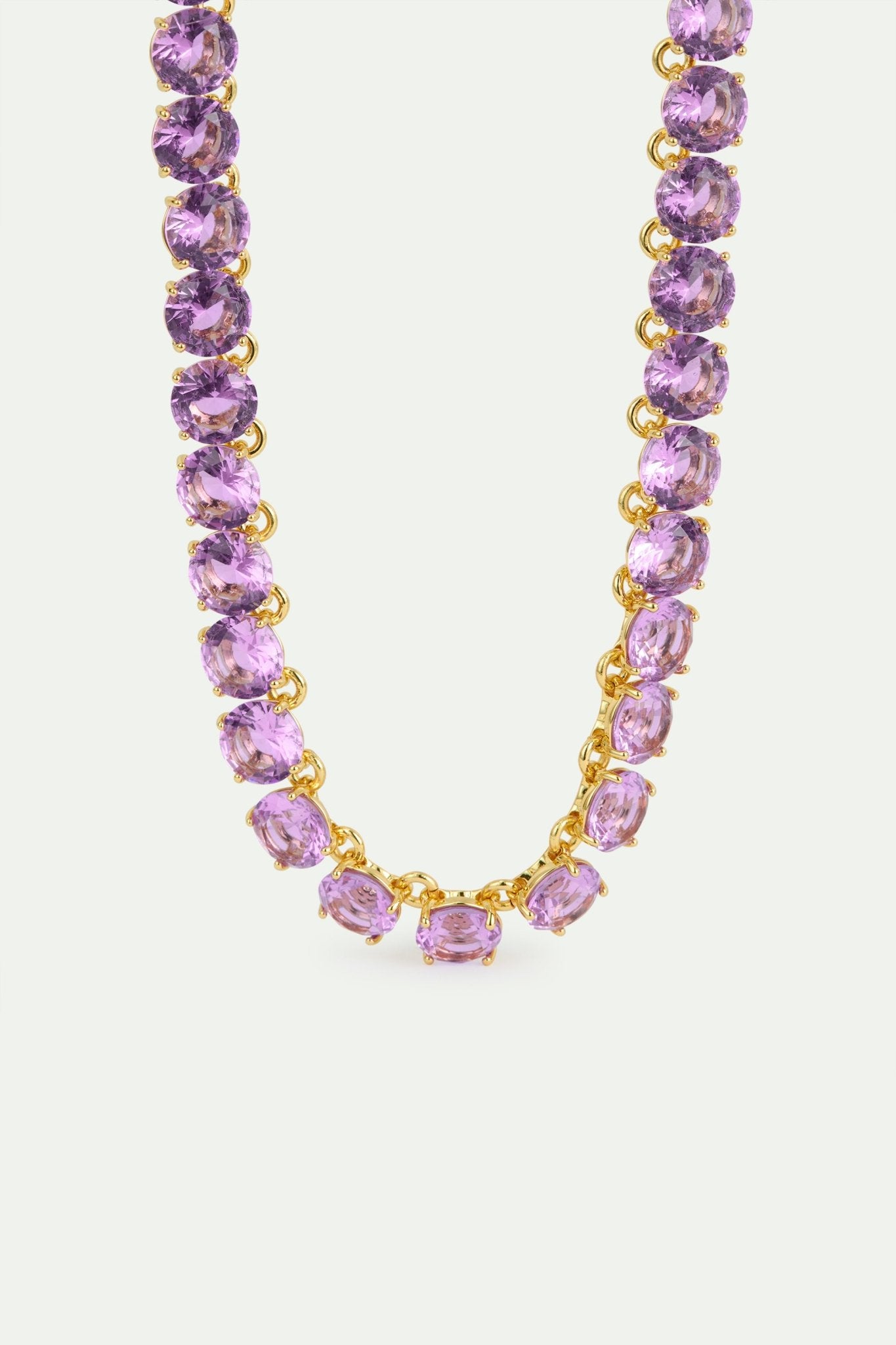Lavender diamantine round stone choker necklace | AVLD3321 - Les Nereides