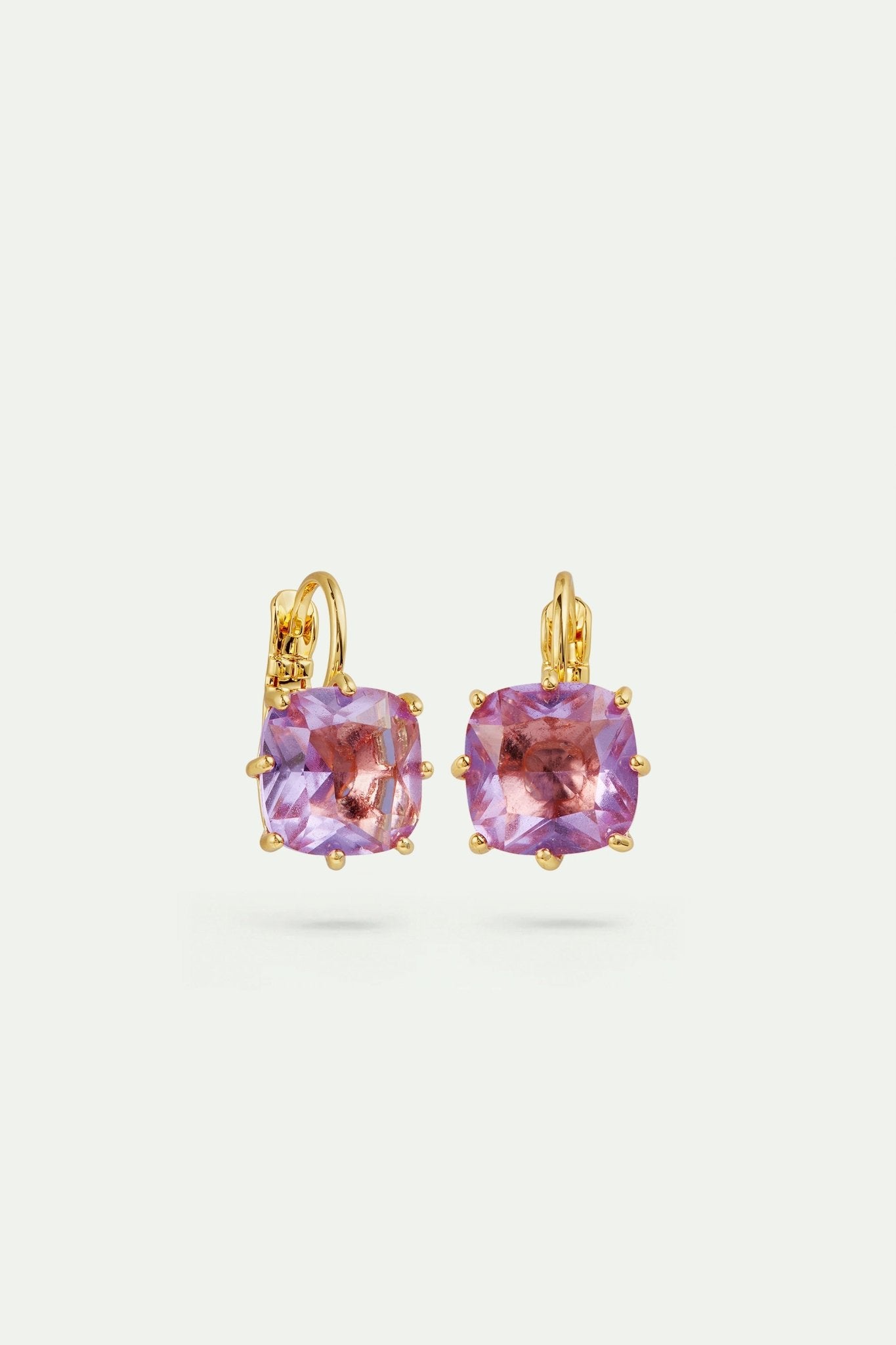 Lavender Diamantine square stone earrings | AVLD1011 - Les Nereides