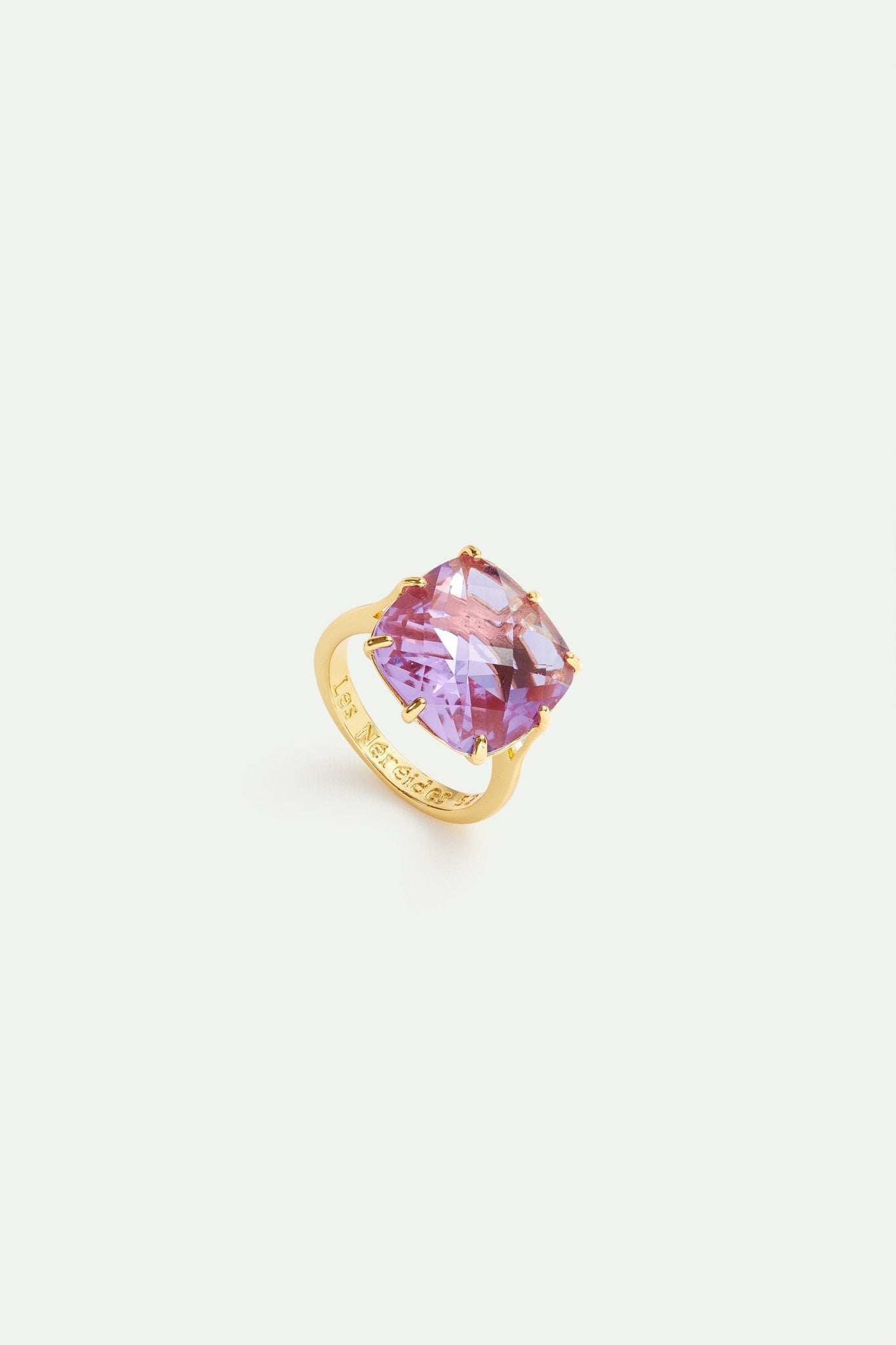 Lavender Diamantine square stone solitaire ring | AVLD6021 - Les Nereides