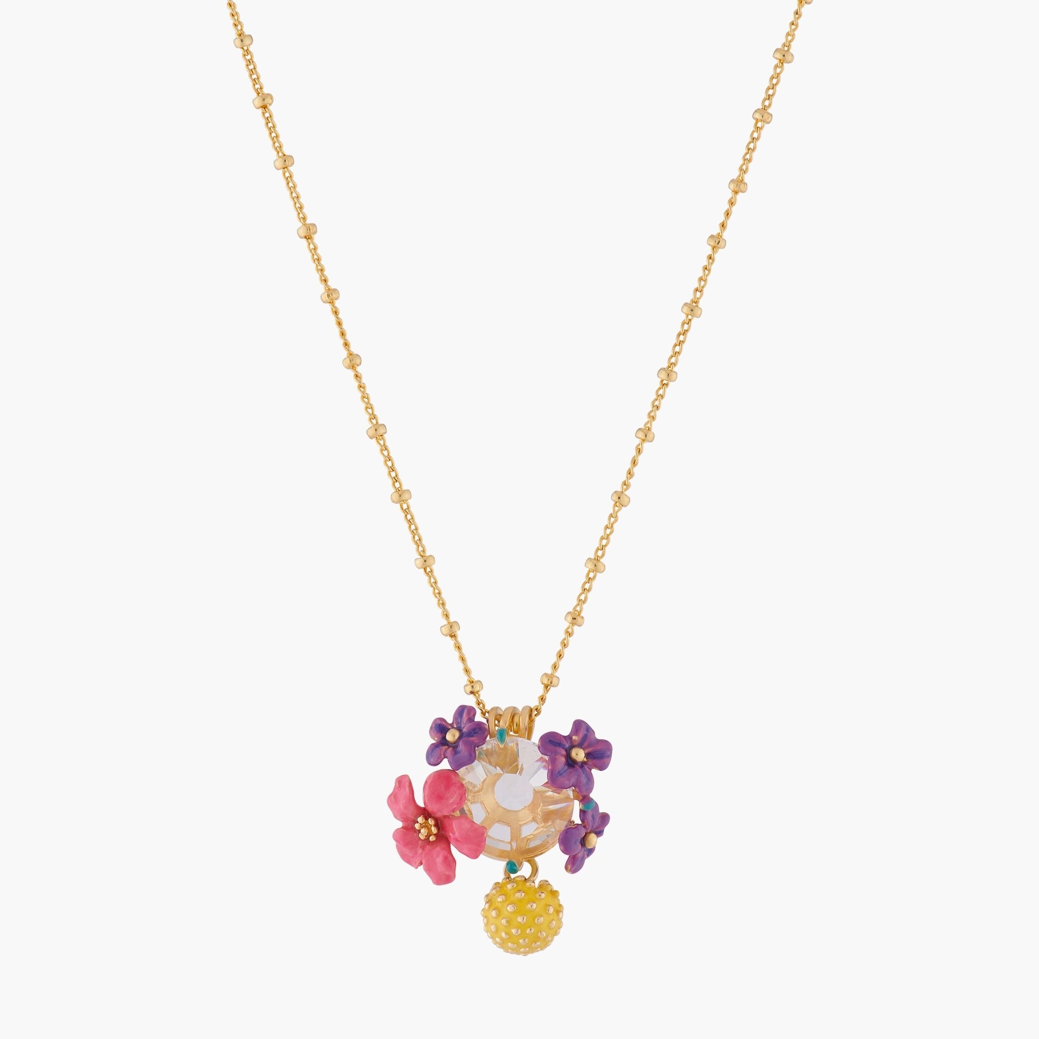 Lemon And Flower Pendant Necklace | ALPE3061 - Les Nereides