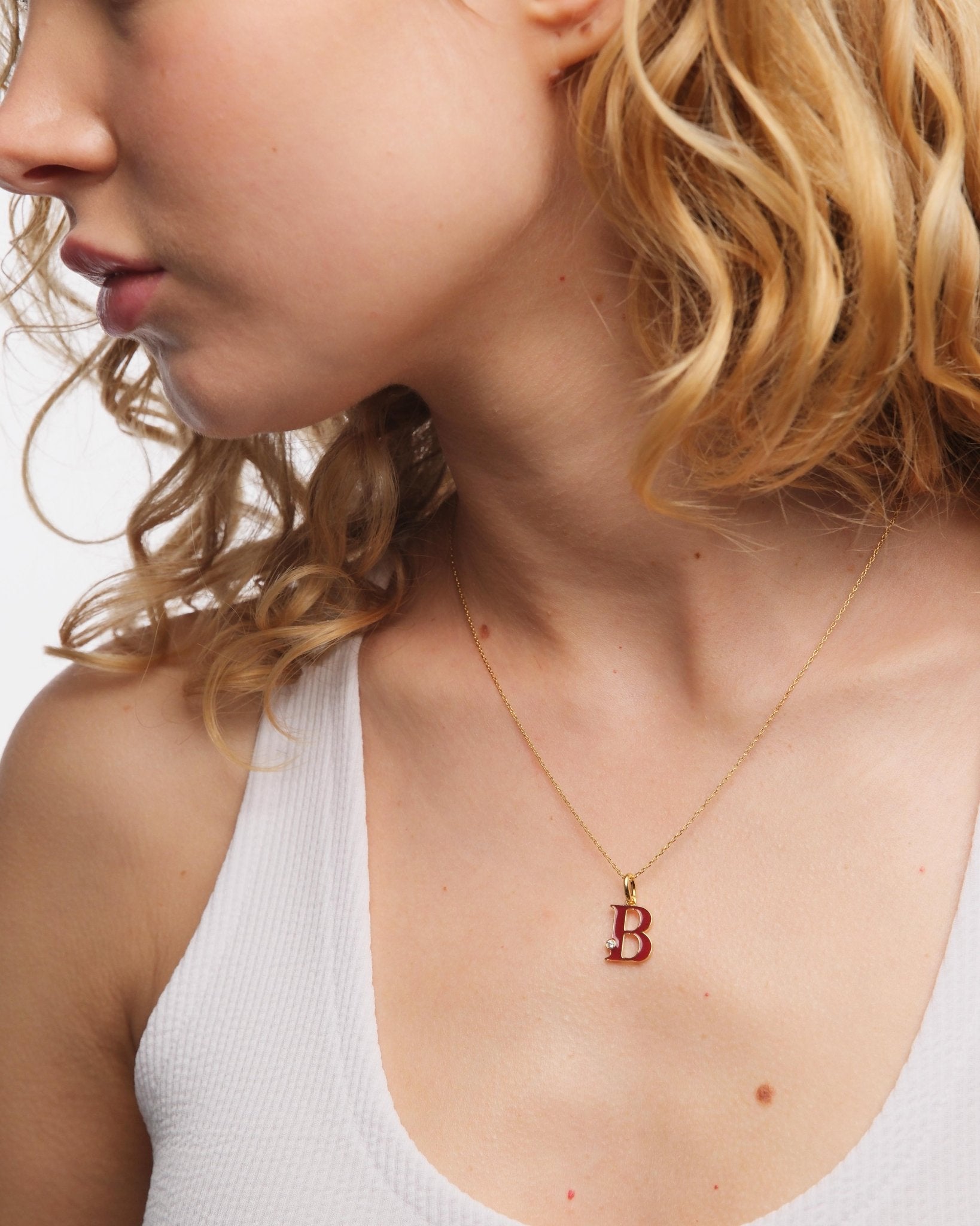 Letter B Pendant Necklace | AUAB3021 - Les Nereides