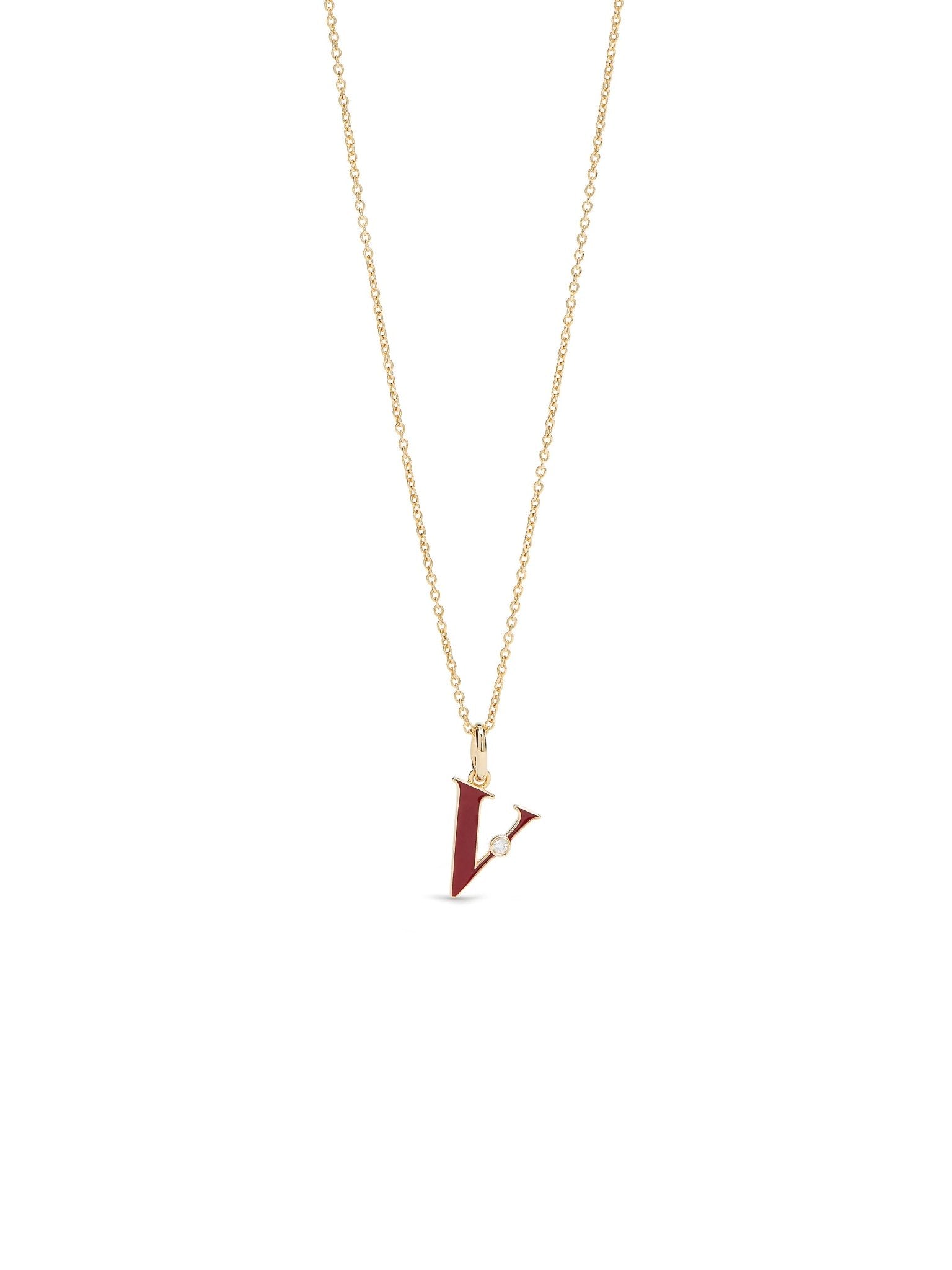 Letter V Pendant Necklace | AUAB3221 - Les Nereides