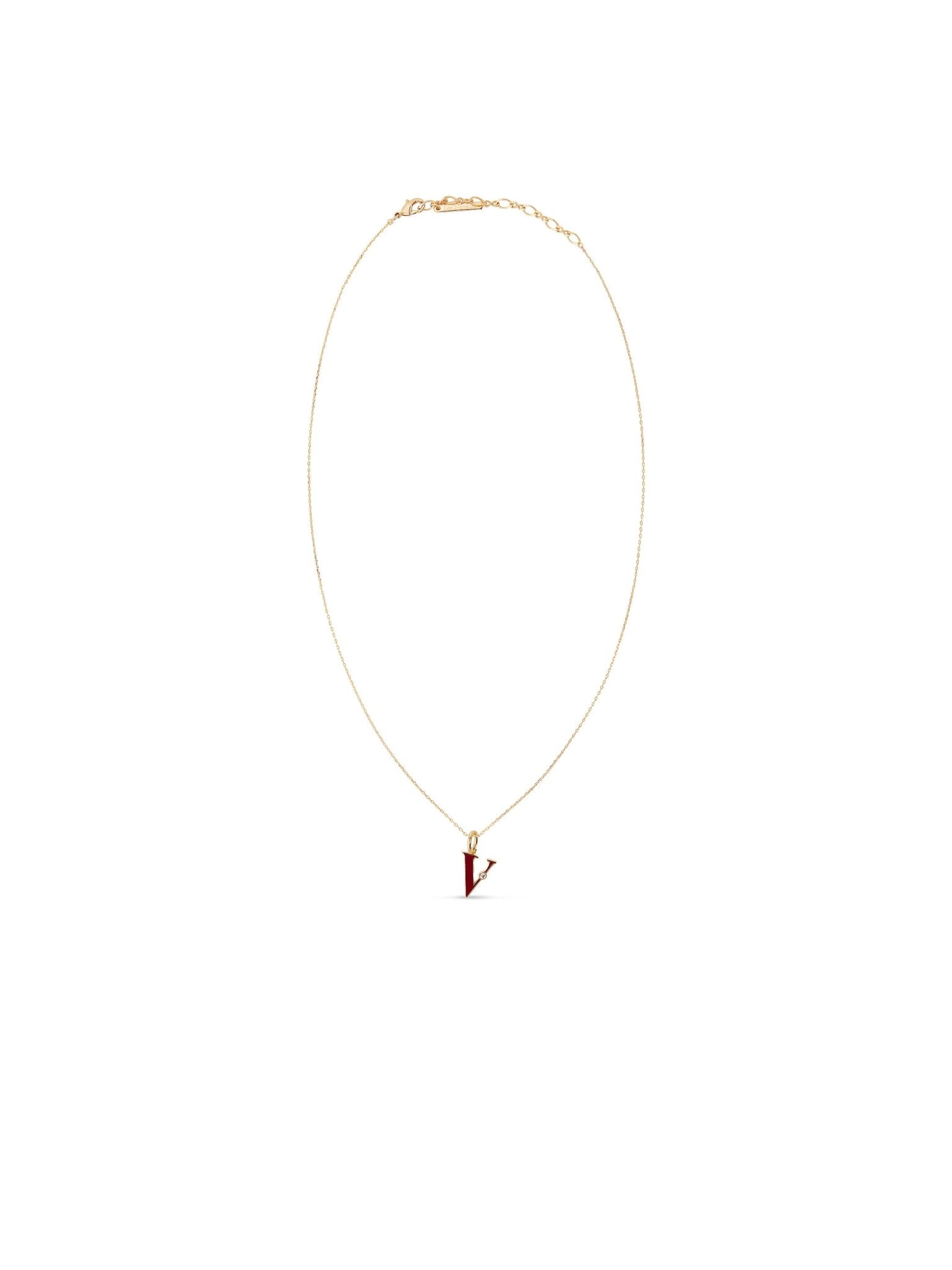 Letter V Pendant Necklace | AUAB3221 - Les Nereides