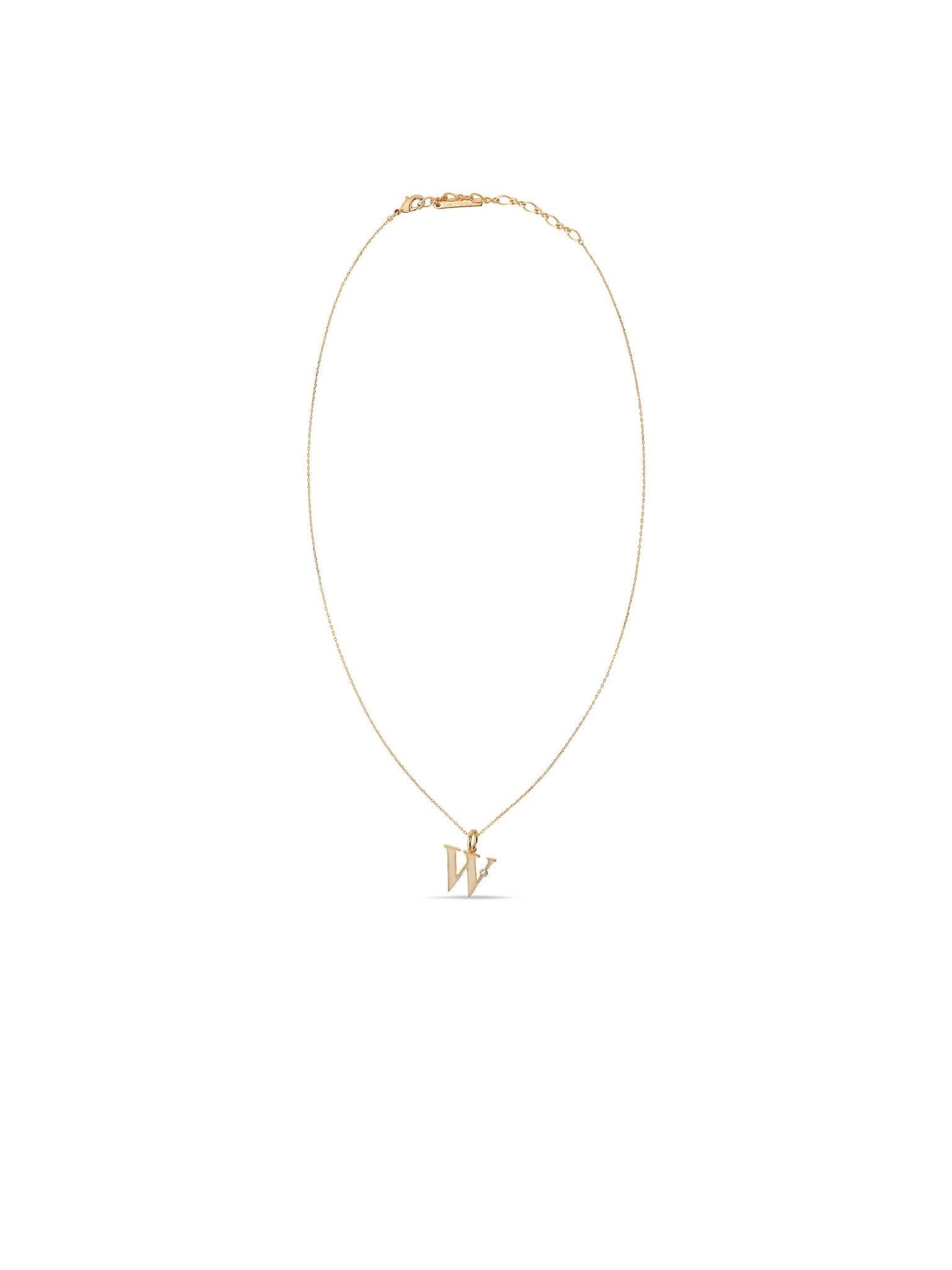 Letter W Pendant Necklace | AUAB3231 - Les Nereides