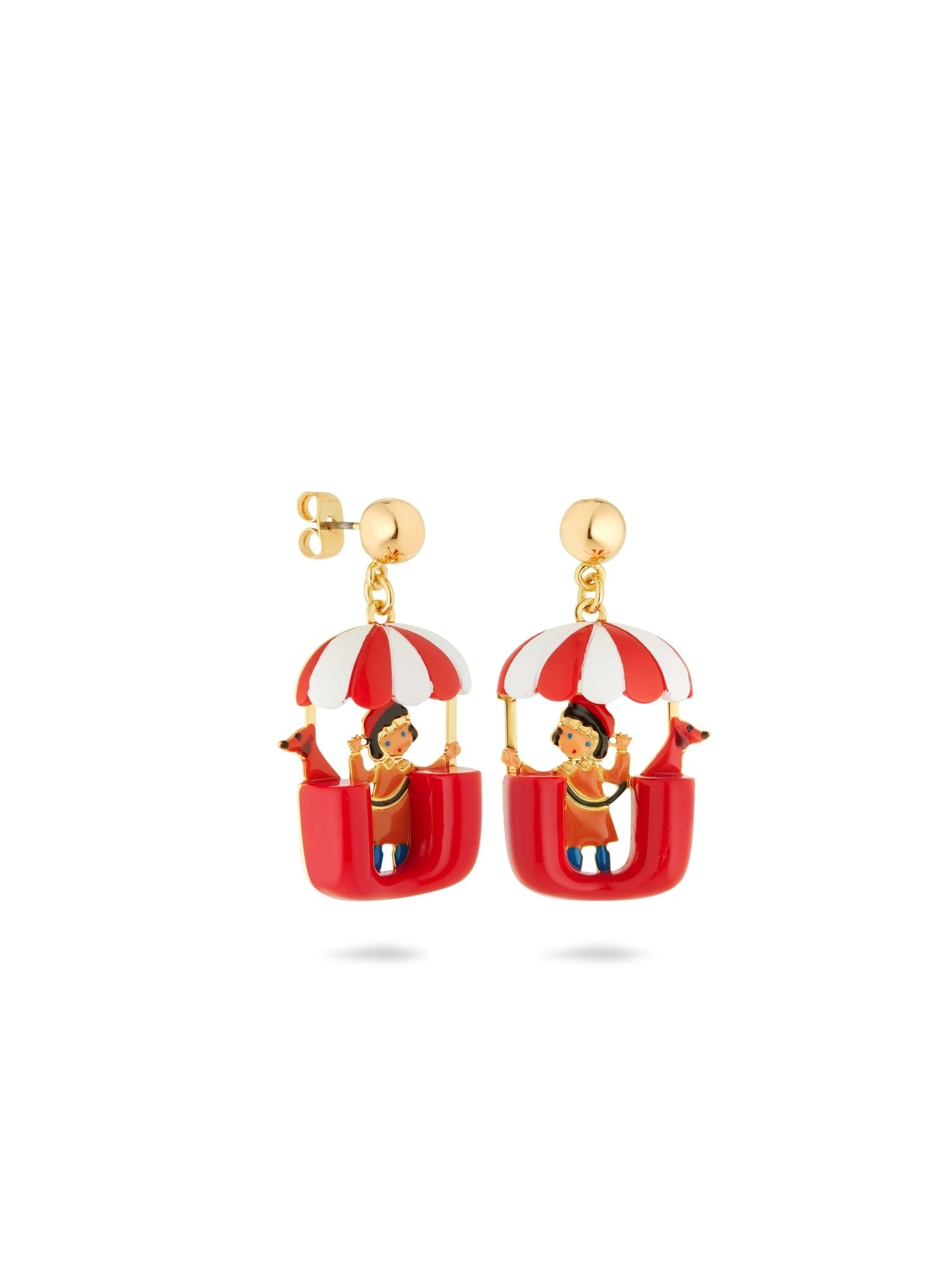 Little Girl And Dachshund On A Ferris Wheel Earrings | AUTO1081 - Les Nereides
