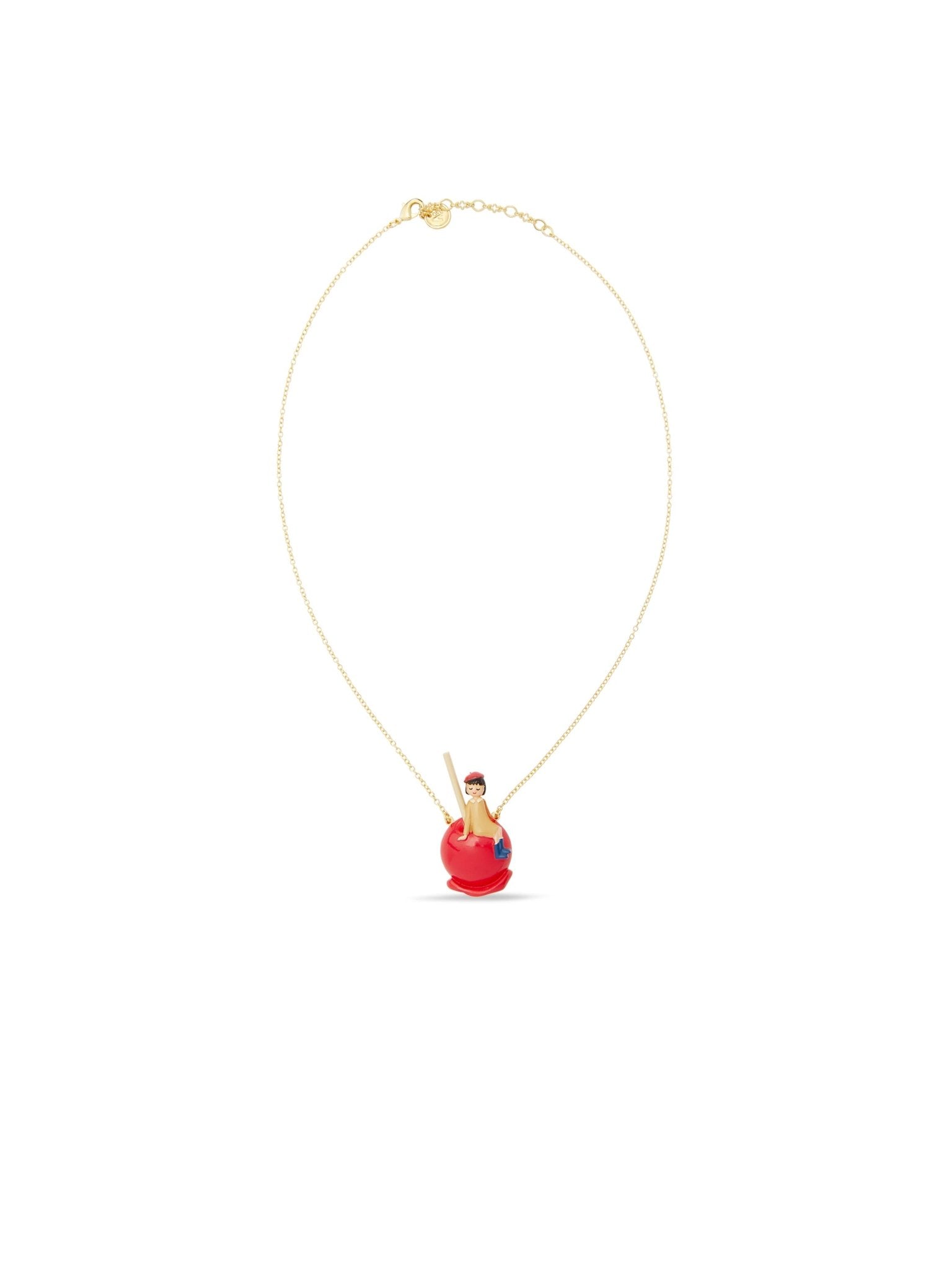 Little Girl On A Candy Apple Pendant Necklace | AUTO3051 - Les Nereides