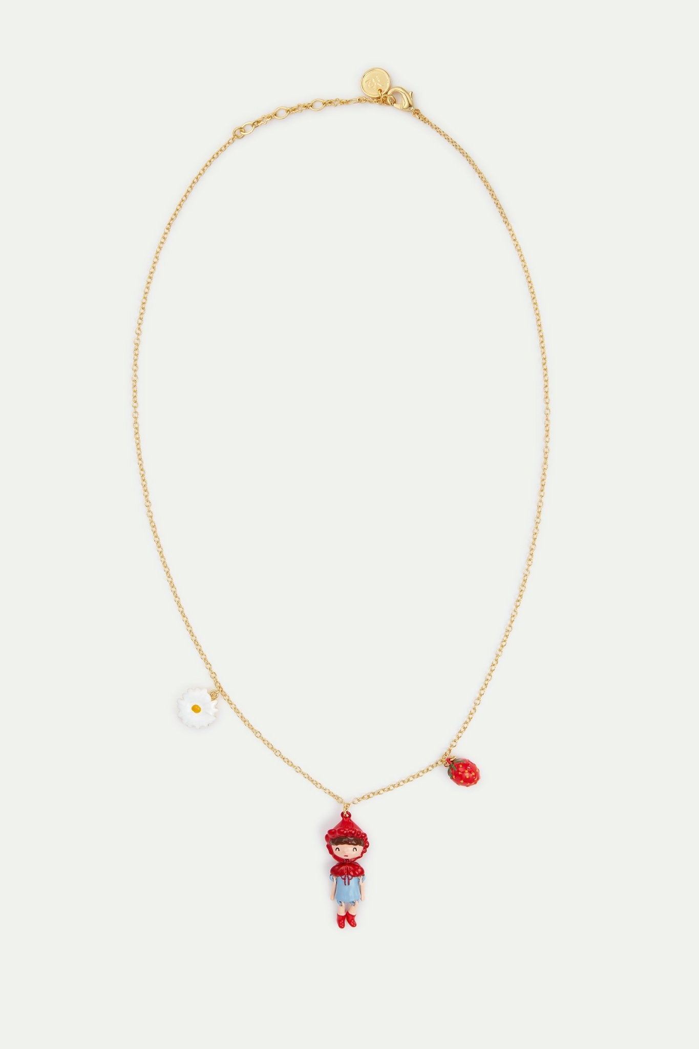 Little Red Riding Hood, strawberry and daisy pendant necklace | AVPO3011 - Les Nereides