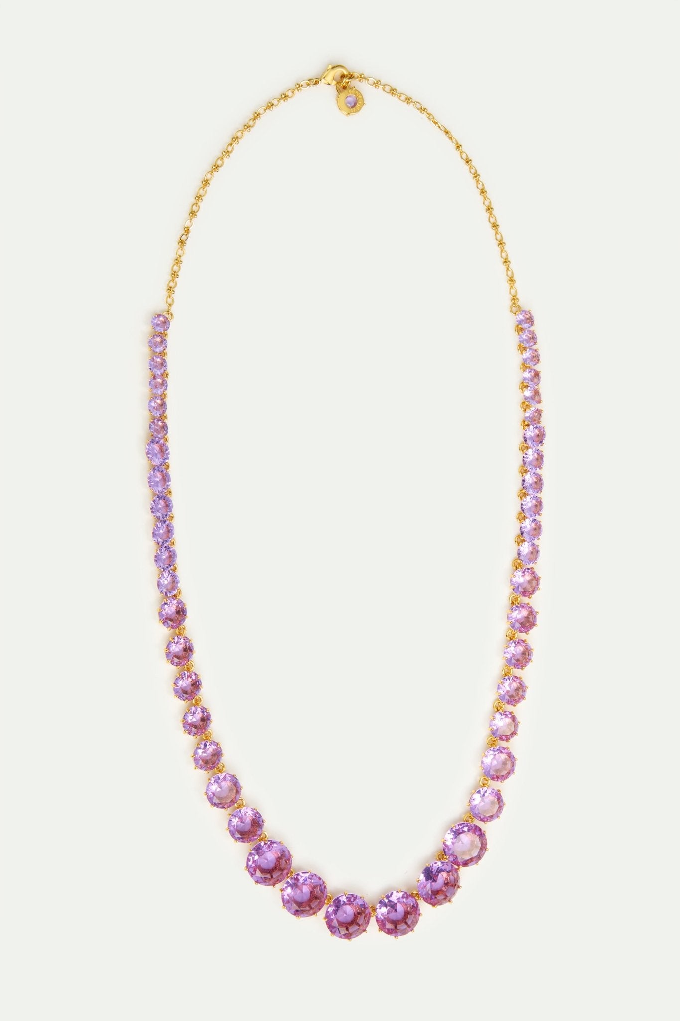 Long lavender diamantine round stone necklace | AVLD3511 - Les Nereides
