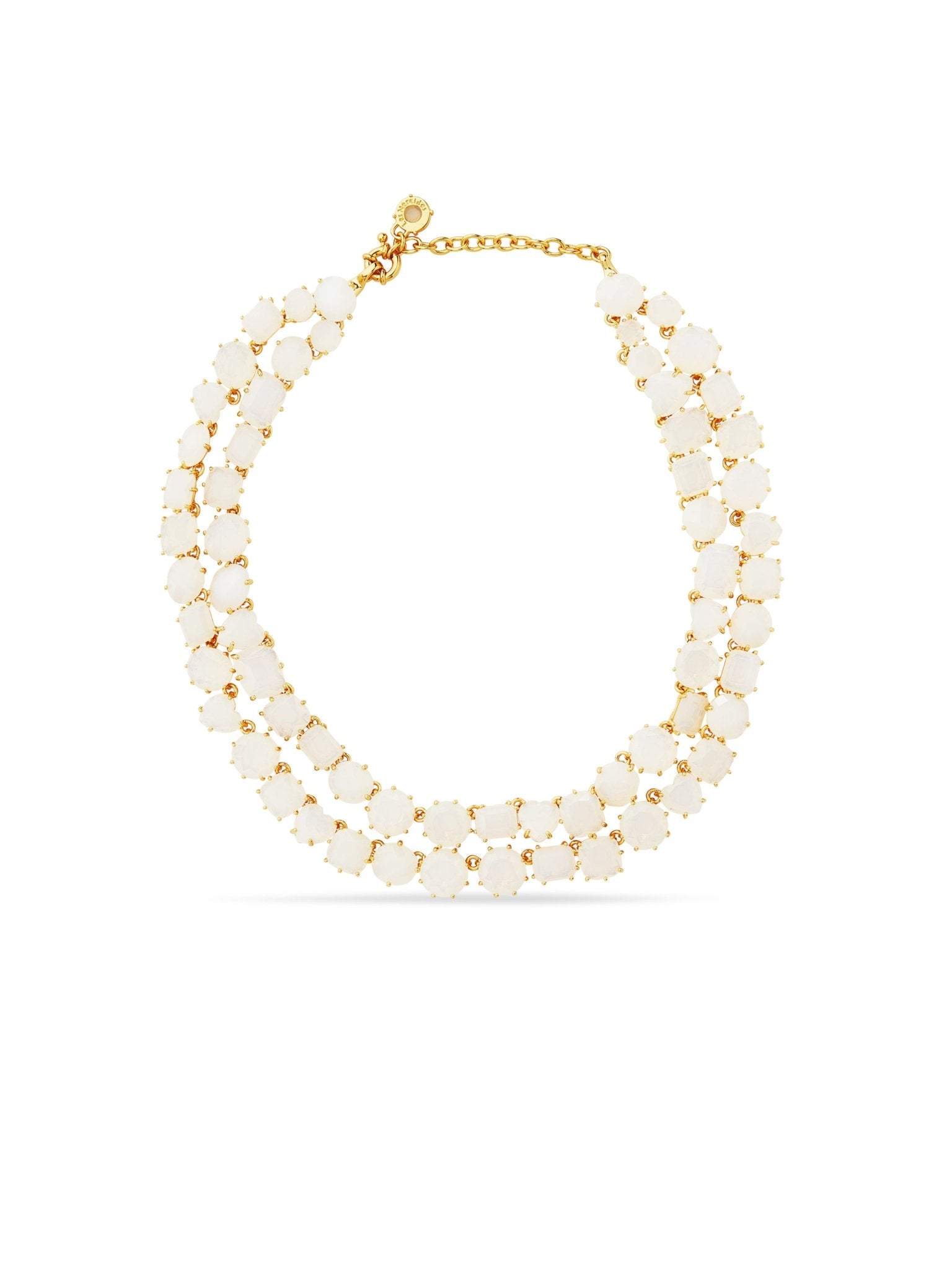 Luxury Two - Row Necklace Diamantine Opalescent White | AULD3551 - Les Nereides