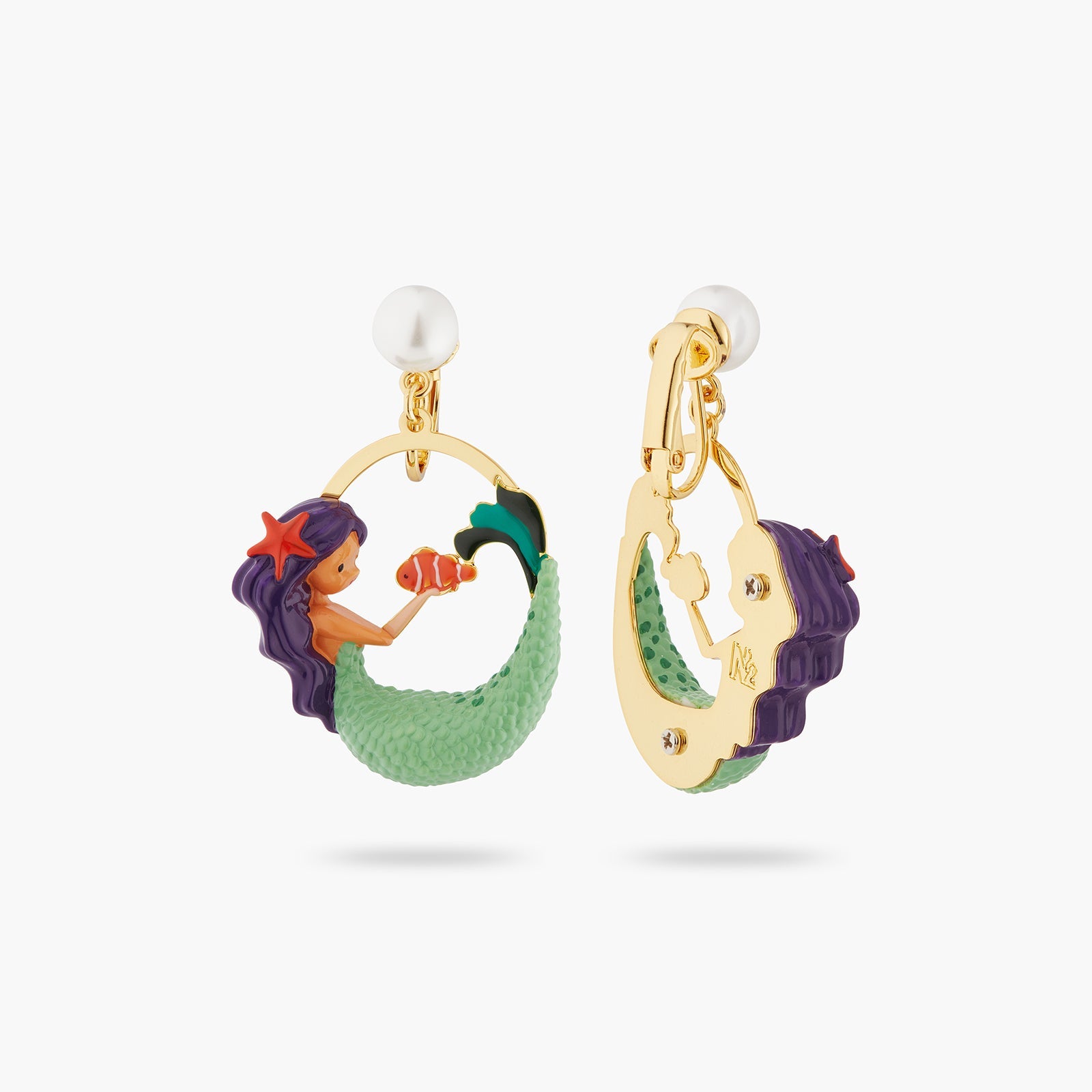 Mermaid And Pearl Earrings | ATOC1011 - Les Nereides