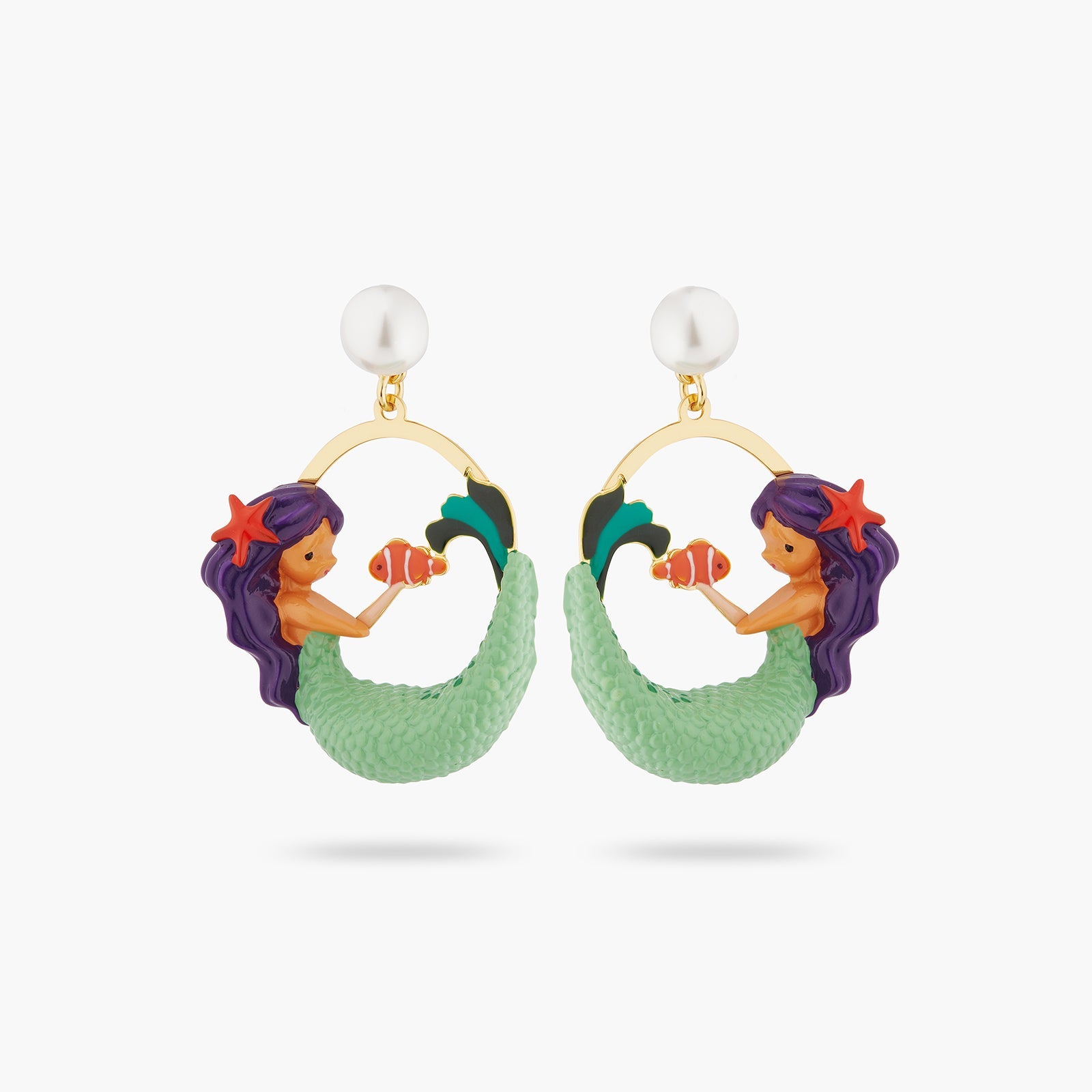 Mermaid And Pearl Earrings | ATOC1011 - Les Nereides