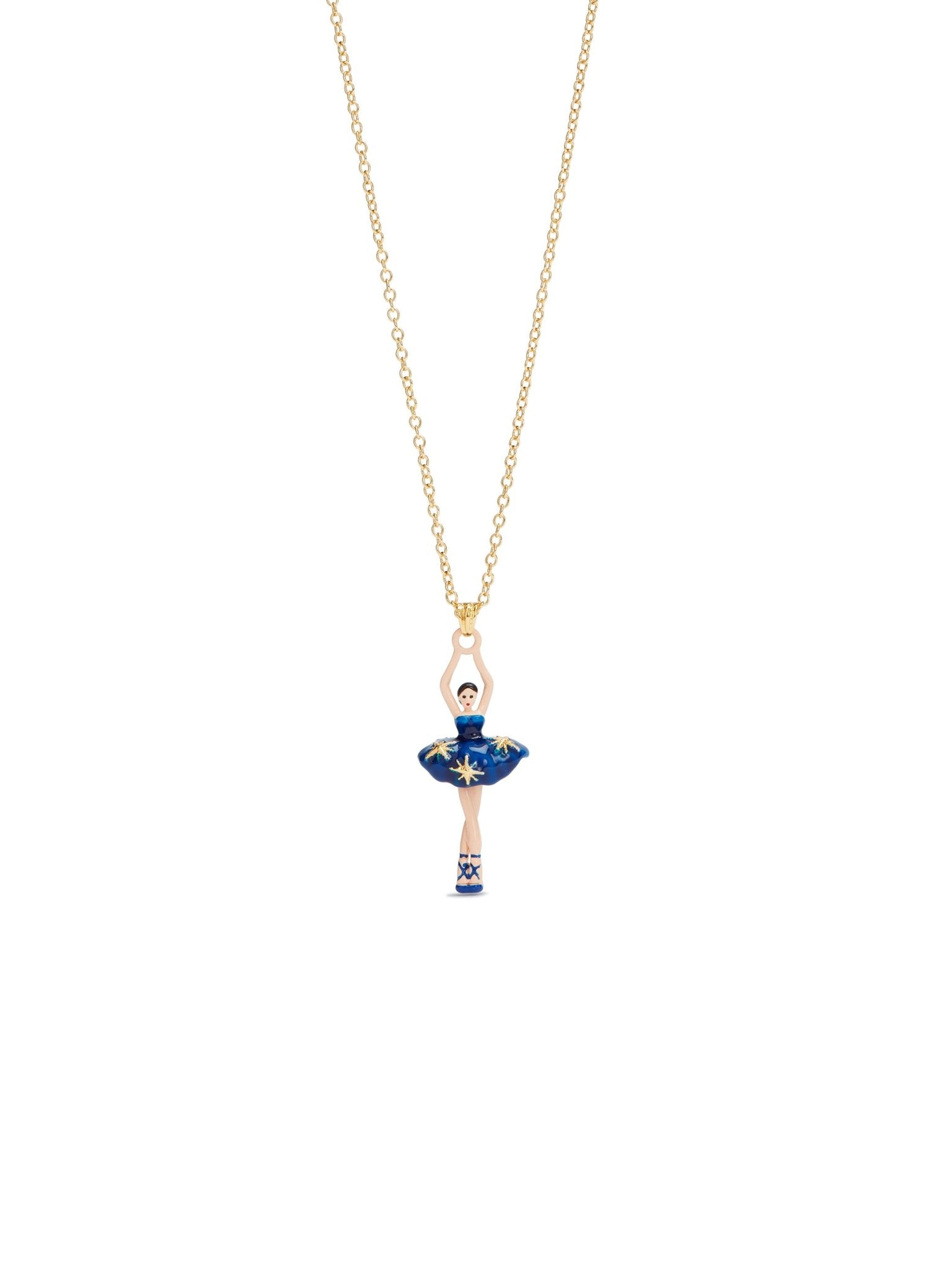 Midnight Blue Tutu Ballerina Necklace And Gold Stars | AUDD3591 - Les Nereides