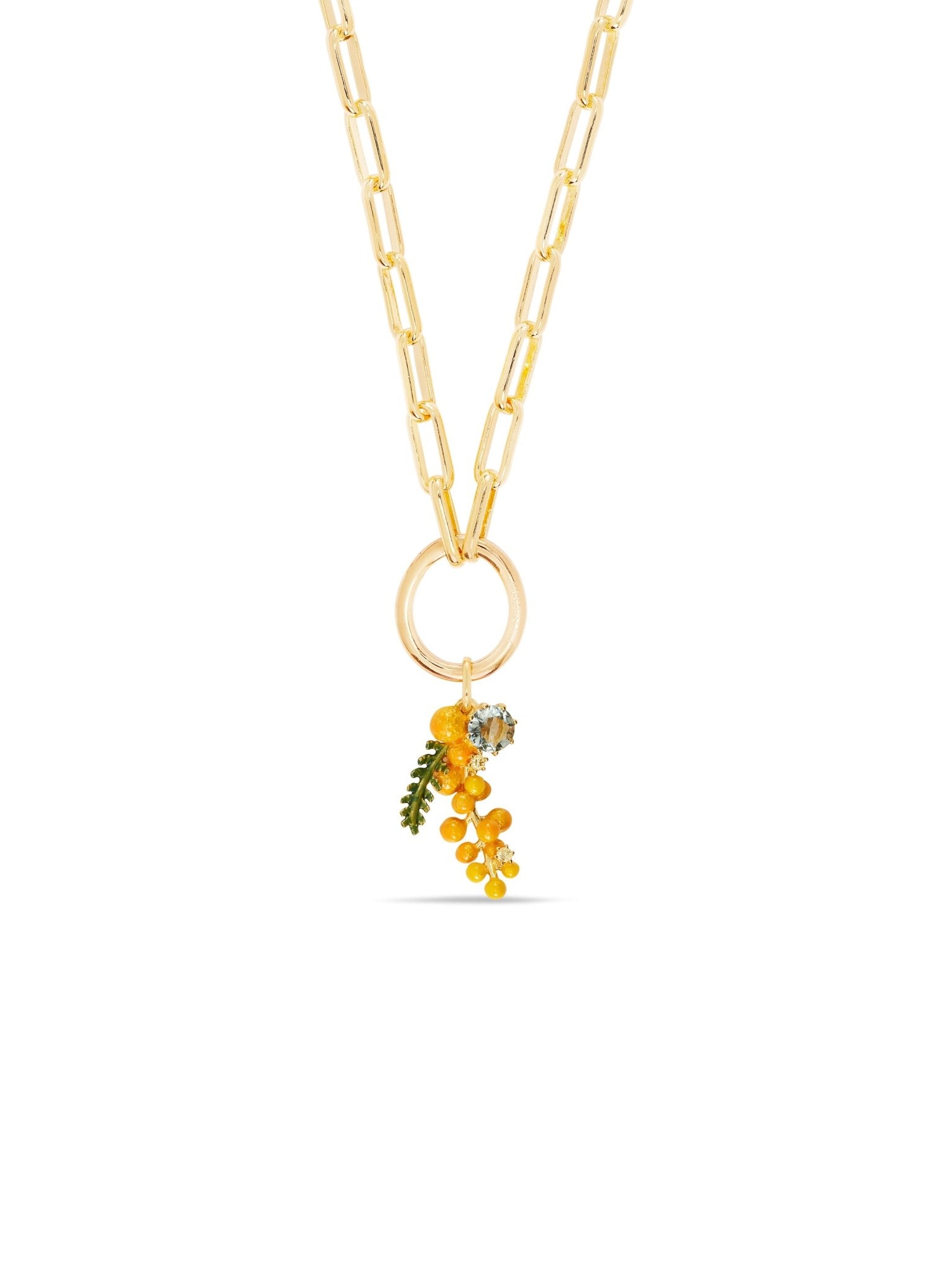 Mimosa And Faceted Crystal Pendant | AUPE4201 - Les Nereides