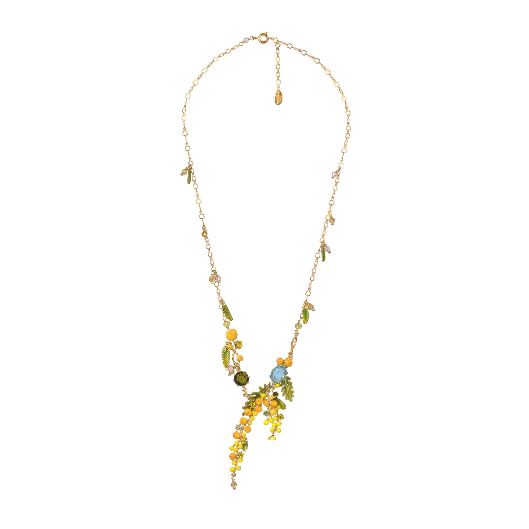 Mimosa'S Branch, Fern And Little Leaves Collar Necklace | ABJP3021 - Les Nereides