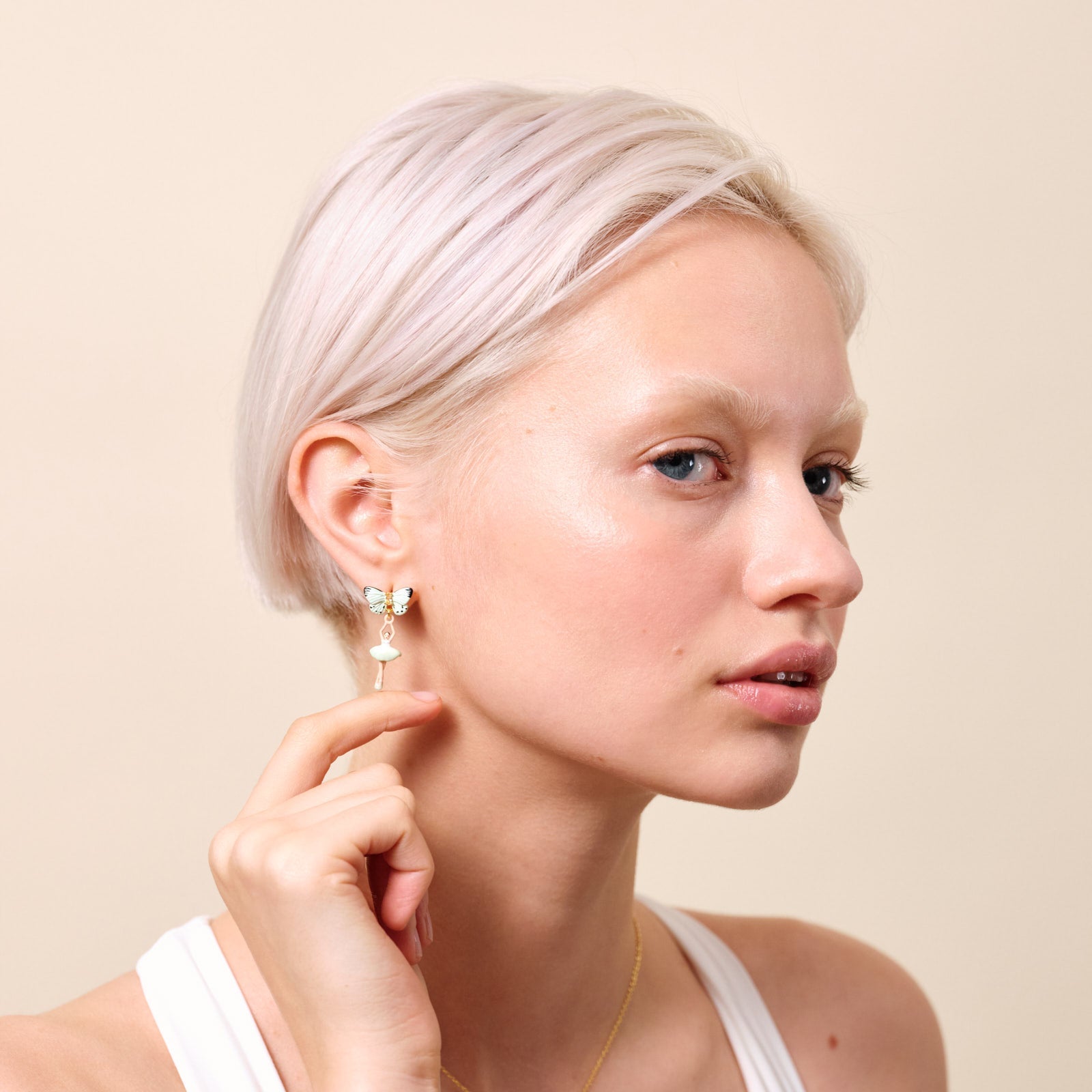 Mini Pas De Deux And Aqua Green Butterfly Earrings | ATMDD1011 - Les Nereides