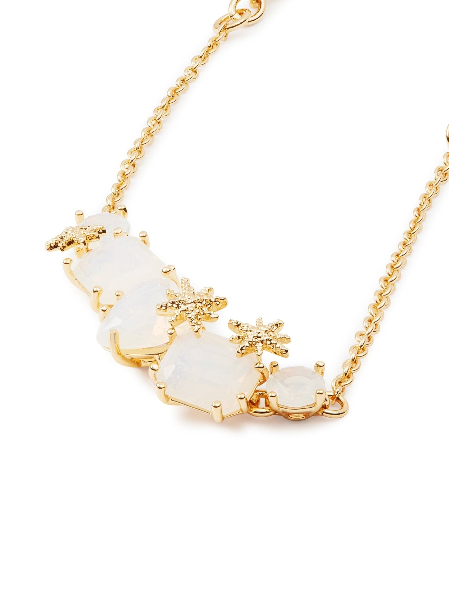 Opalescent White Diamantine And Fine Stars Five - Stone Bracelet | AULD2142 - Les Nereides
