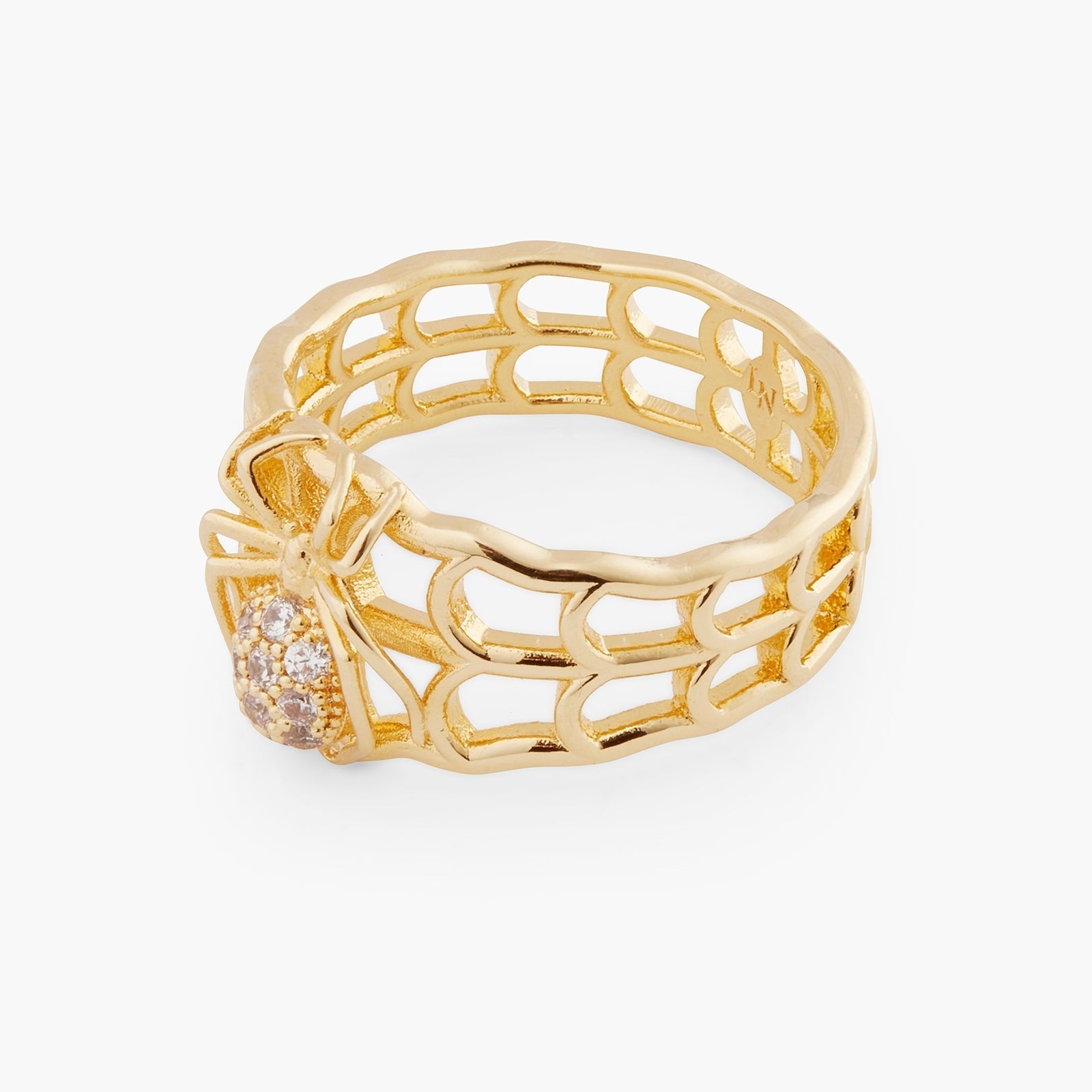 Openwork Enamel Spider And Crystal Ring | ATNF6011 - Les Nereides