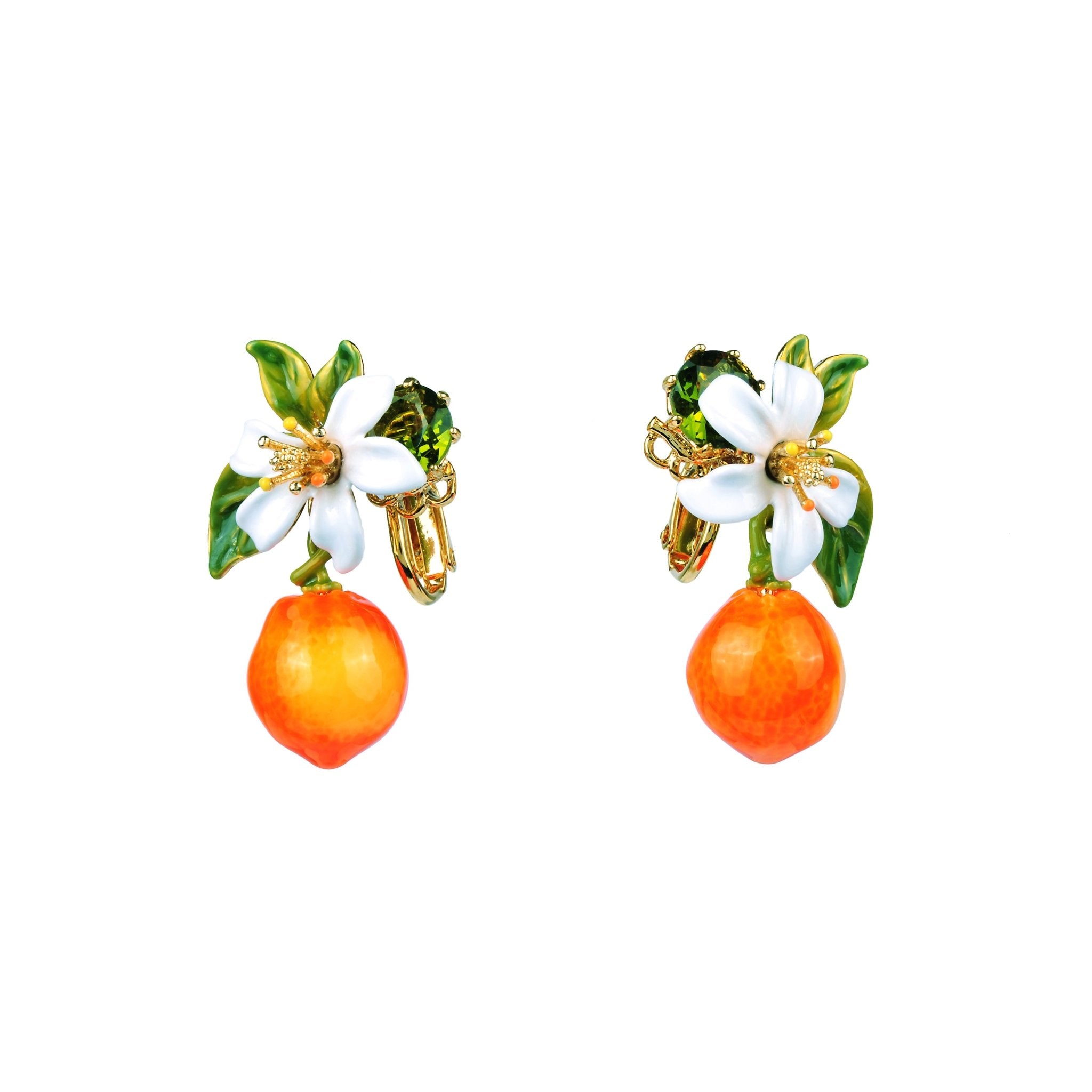 Orange And Orange Blossom Tube Earrings | ABJP105T/1 - Les Nereides