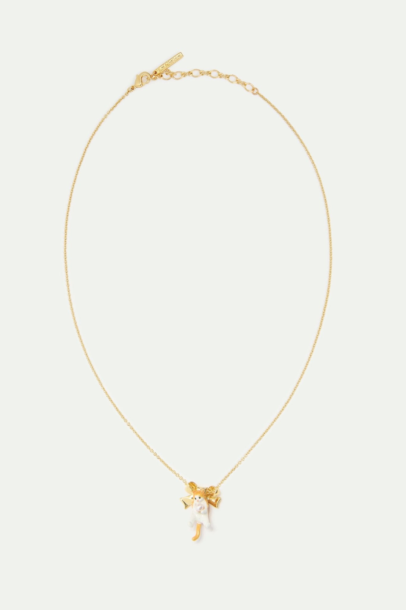 Orange tabby kitten and golden bow necklace | AVCF3031 - Les Nereides