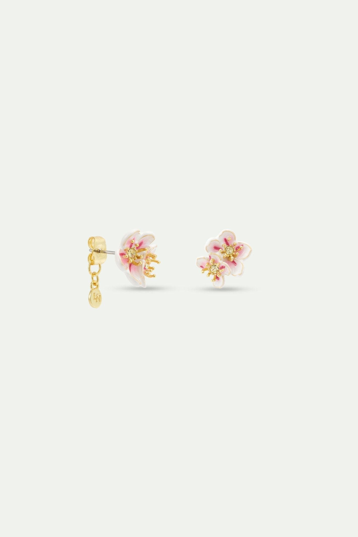 Pair of Mini White Cherry Blossom Earrings | AYHM1021 - Les Nereides