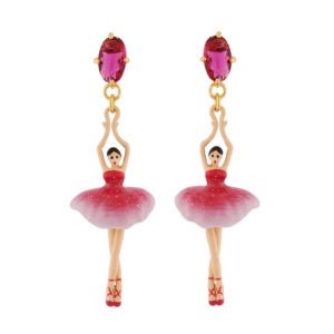 Pas de Deux Faceted Crystal Gradient Grenadine Earrings | AHDD115C/2 - Les Nereides