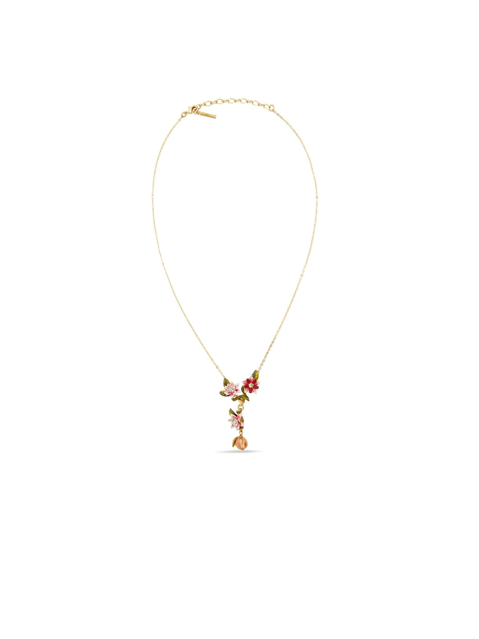 Passion Flower And Crystal Bead Necklace | AUVI3021 - Les Nereides