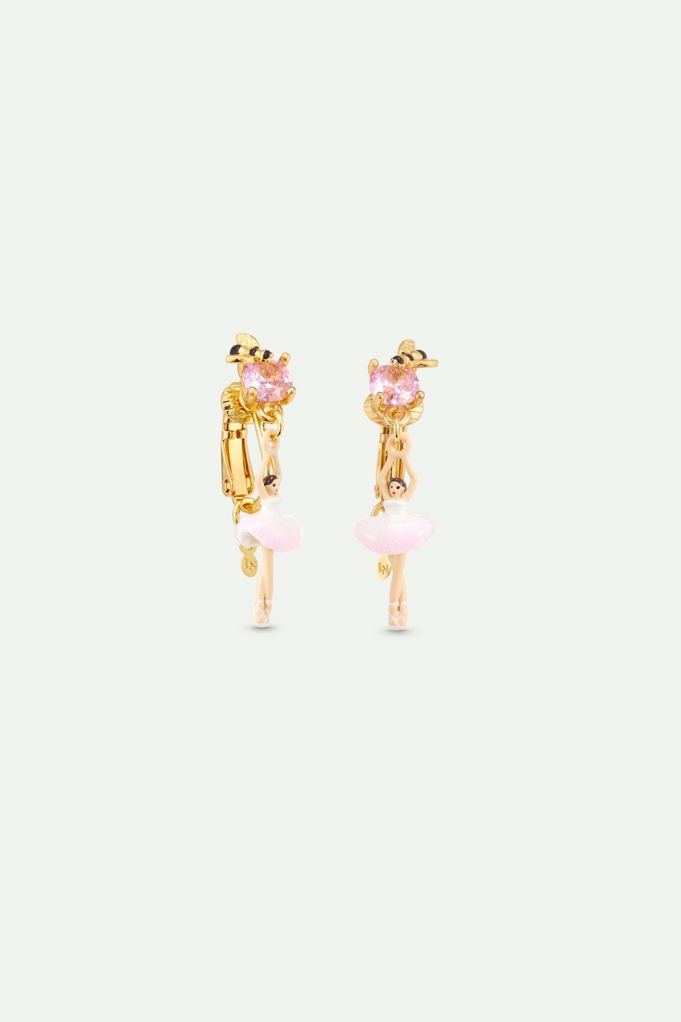 Pink Ballerina And Crystal Earrings | AXMDD1011 - Les Nereides