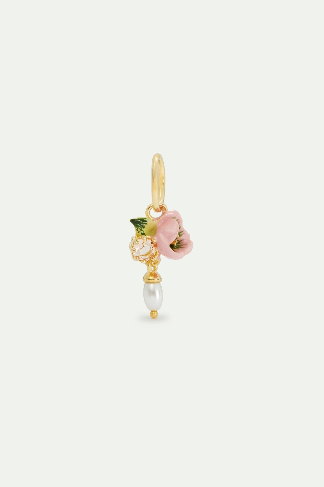 Pink Helleborus And Artificial Pearl Pendant, Feminity And Gentleness | AVPE4421 - Les Nereides