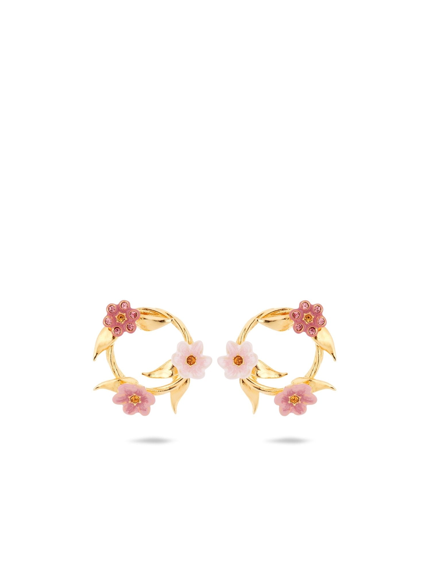 Pink Jasmine Flower Crown Earrings | AUSP1081 - Les Nereides