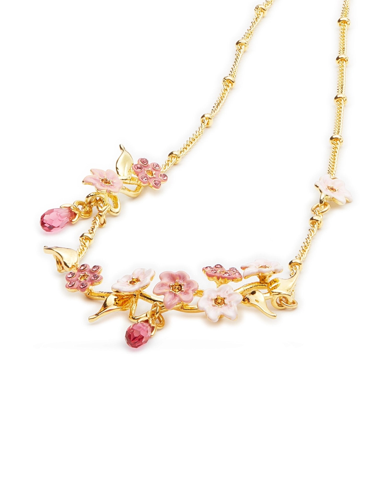 Pink Jasmine Flower Statement Necklace | AUSP3051 - Les Nereides
