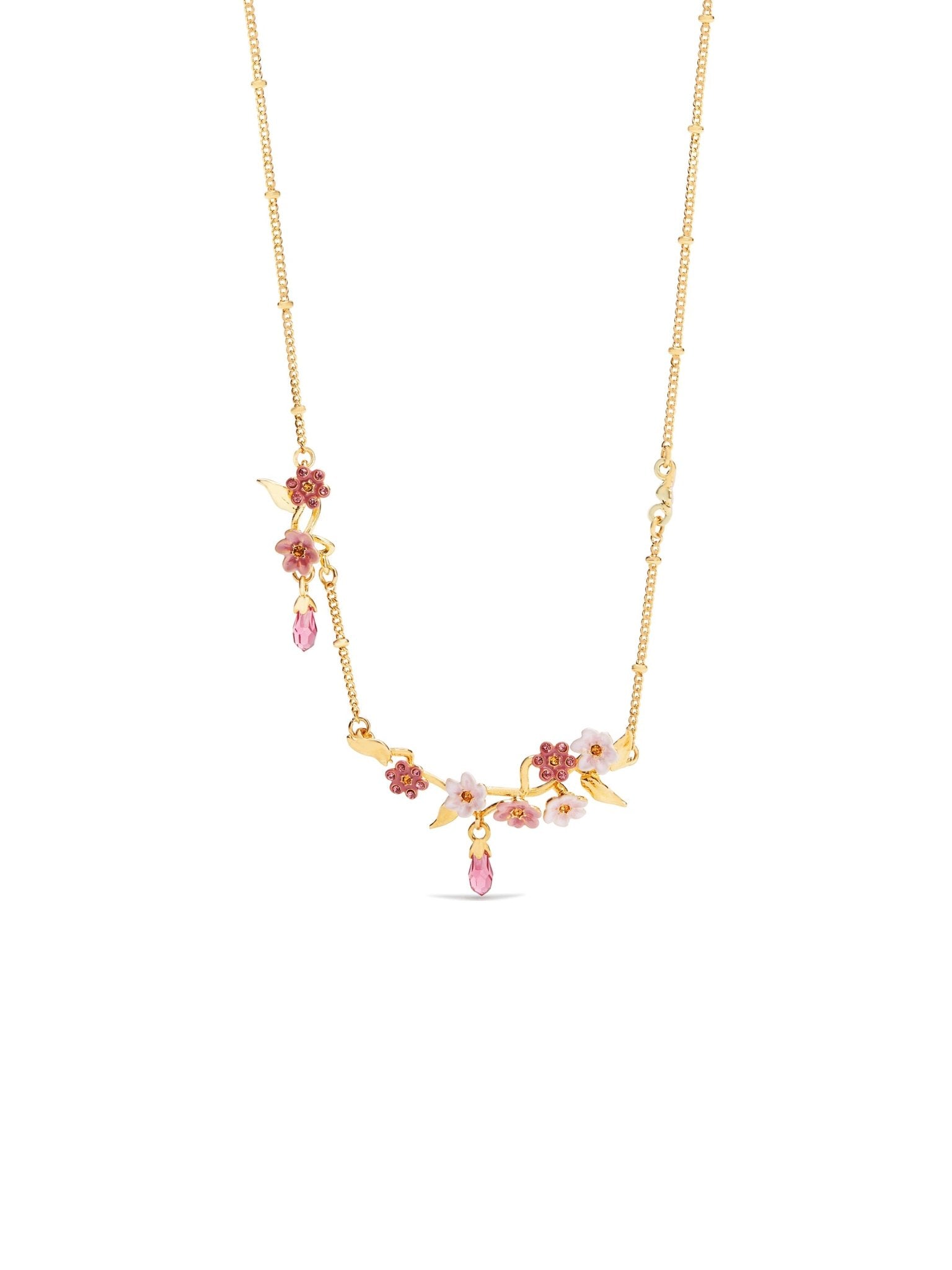 Pink Jasmine Flower Statement Necklace | AUSP3051 - Les Nereides
