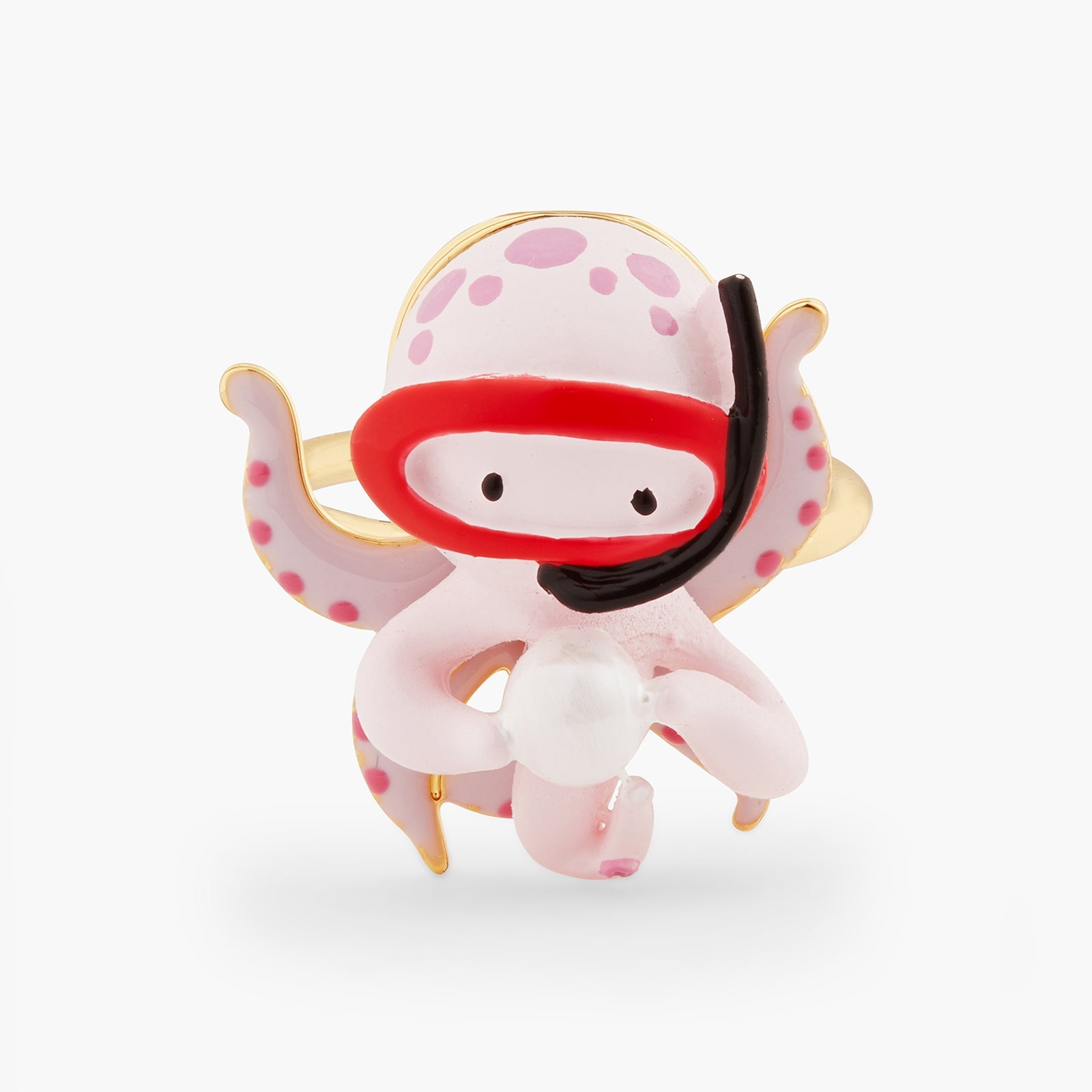 Pink Octopus Adjustable Ring | ATOC6021 - Les Nereides