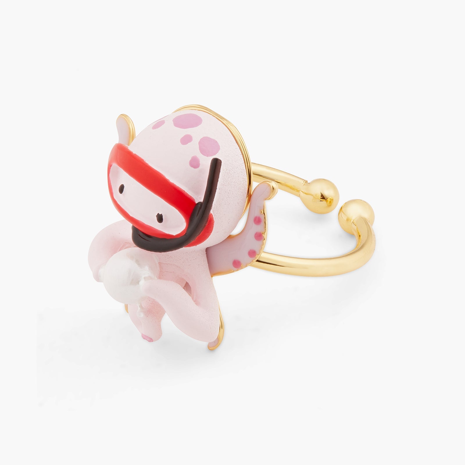 Pink Octopus Adjustable Ring | ATOC6021 - Les Nereides