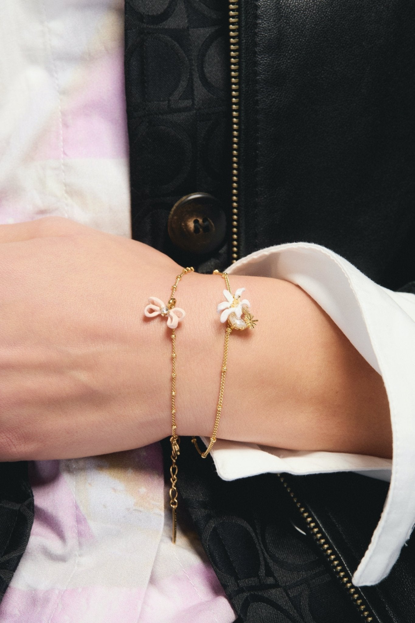 Pink ribbon pendant bracelet | AVOP2041 - Les Nereides