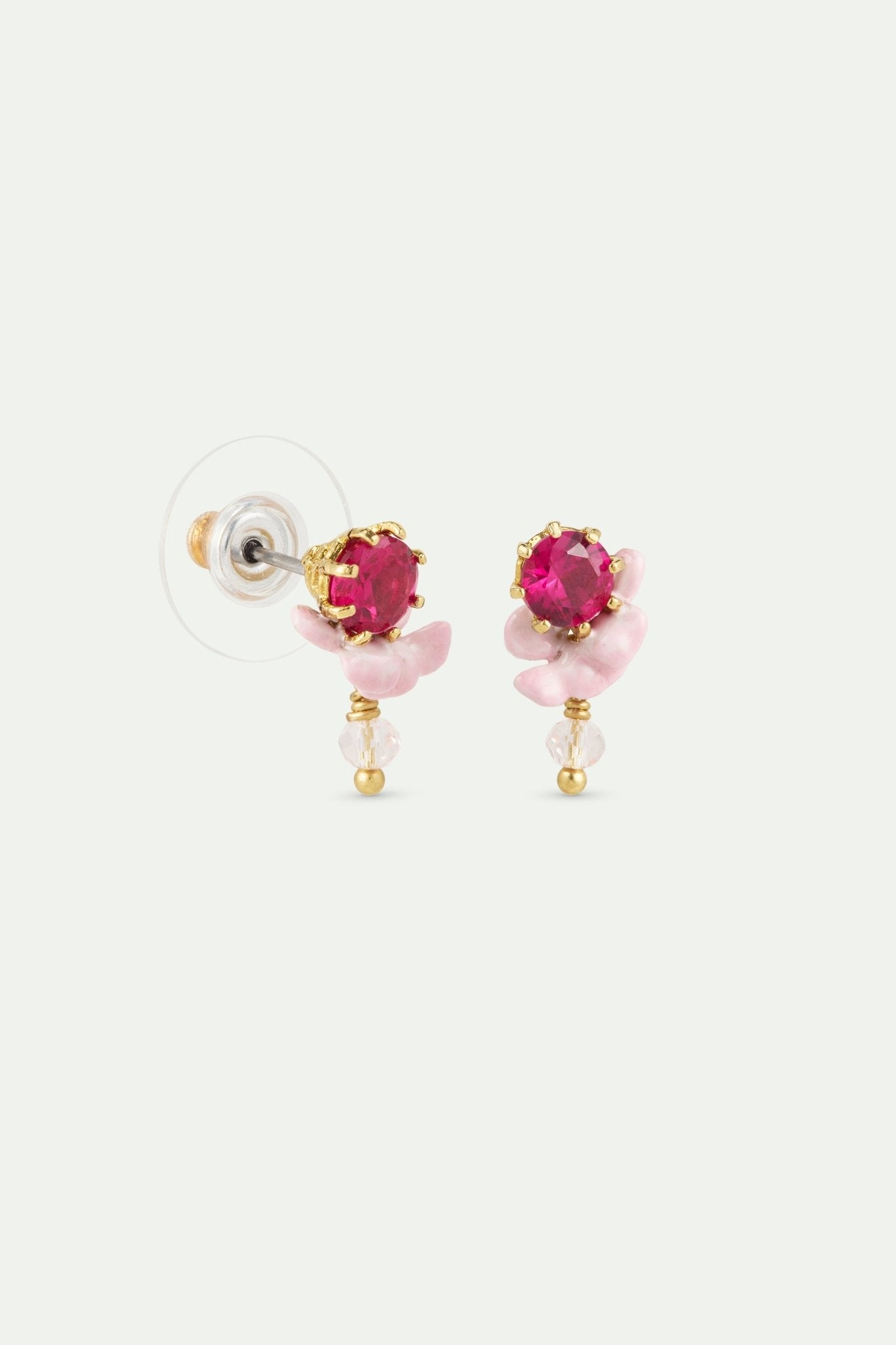 Pink Wisteria, Crystal Bead And Faceted Glass Earrings | AWMM1051 - Les Nereides