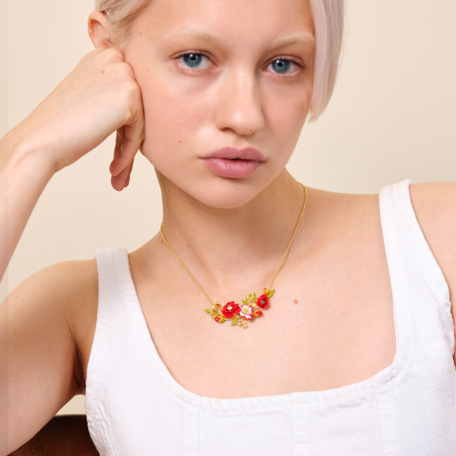 Poppy And Daisy Statement Necklace | ATPO3051 - Les Nereides
